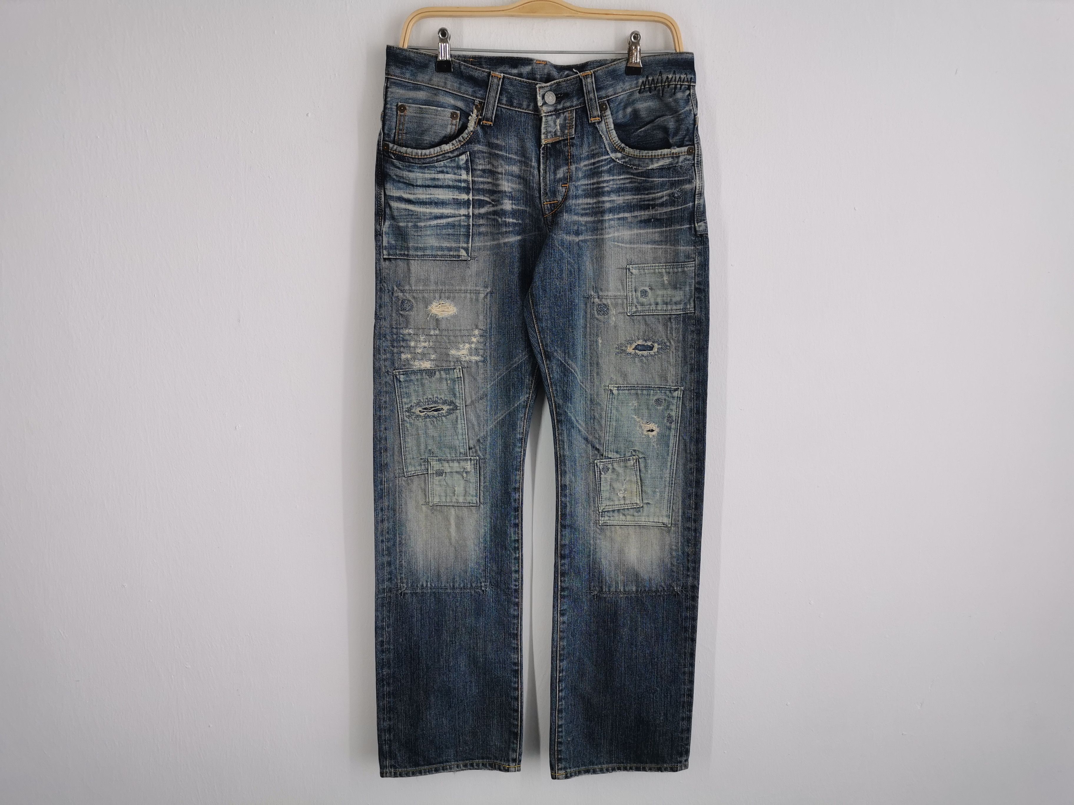 Vintage Distressed Vintage 90's Bartack Selvedge Denim Size M Size US 33 - 2 Thumbnail