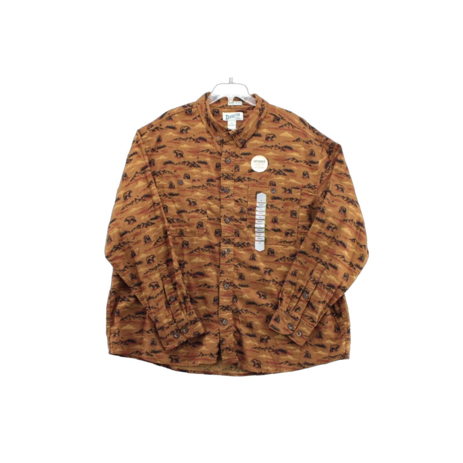 Vintage Duluth NWT Men Shirt Swingin Untucked Free Flannel Brown Bear Print Outdoors 2XL Button-Up Collared Long Sleeve Size US XXL / EU 58 / 5 - 1 Thumbnail