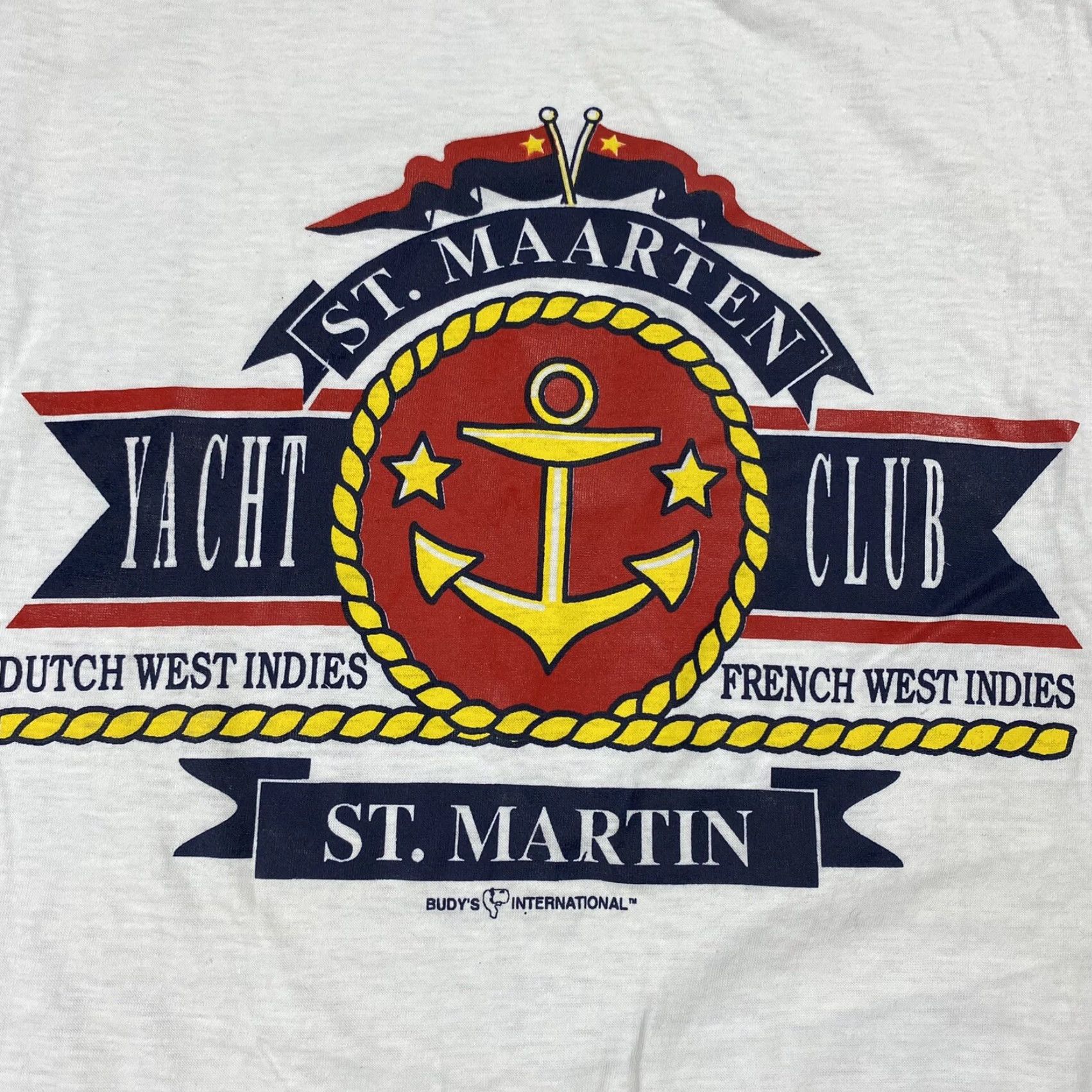 Vintage VINTAGE 90s St. Maarten Yacht Club T-Shirt White Nautical Boat Logo XL Men’s Tee Size US XL / EU 56 / 4 - 2 Thumbnail