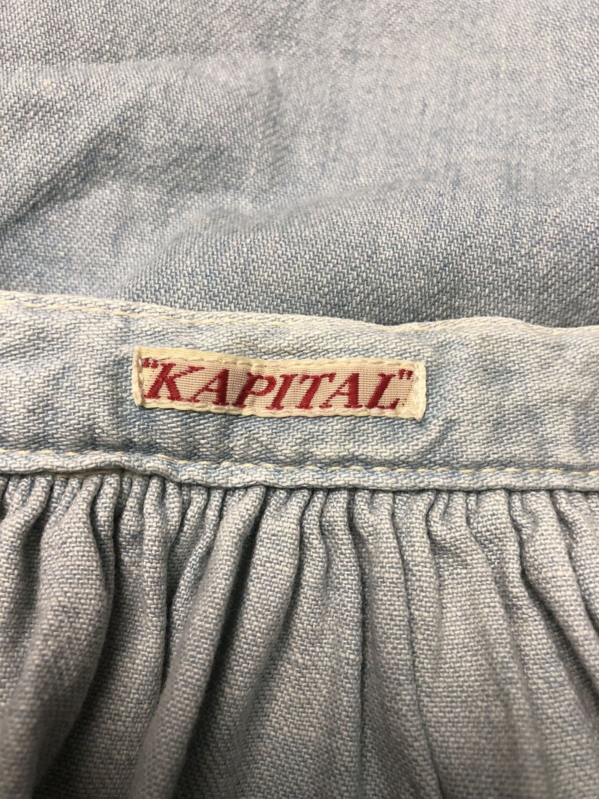 Japanese Brand 💥RARE💥Vintage KAPITAL Wash Denim Maxi Skirts Size 26" / US 2 / IT 38 - 10 Thumbnail