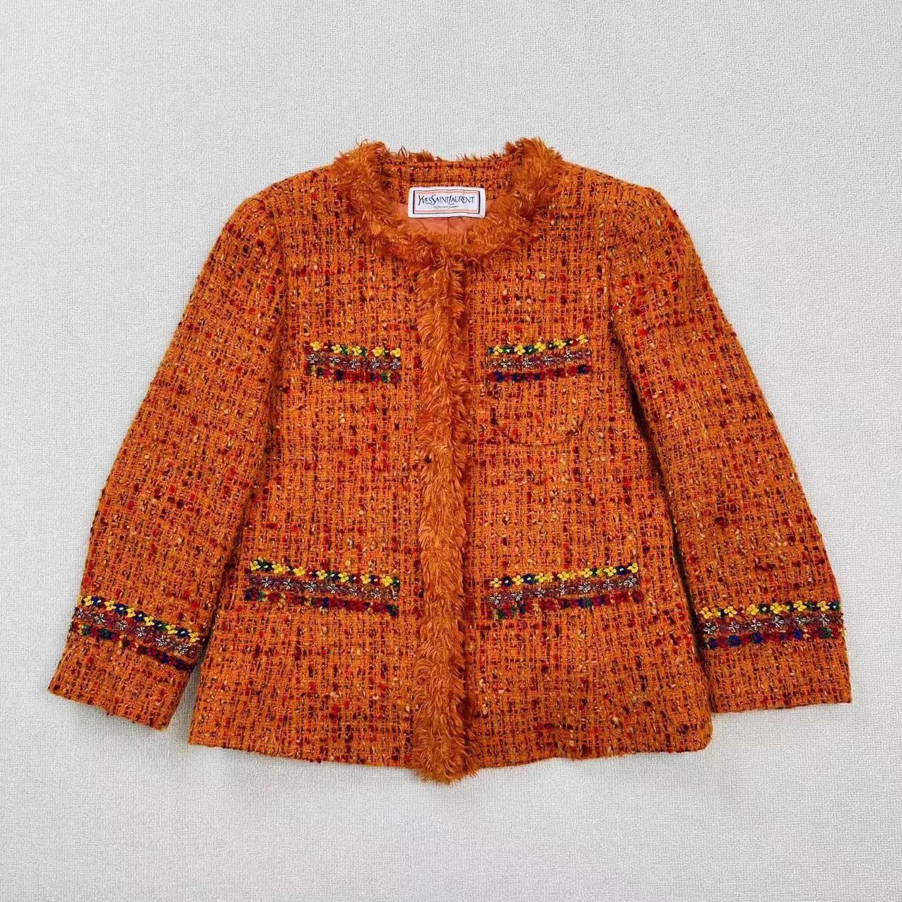 Yves Saint Laurent YSL Chanel-style fringe jacket 40 like new Size S / US 4 / IT 40 - 1 Thumbnail