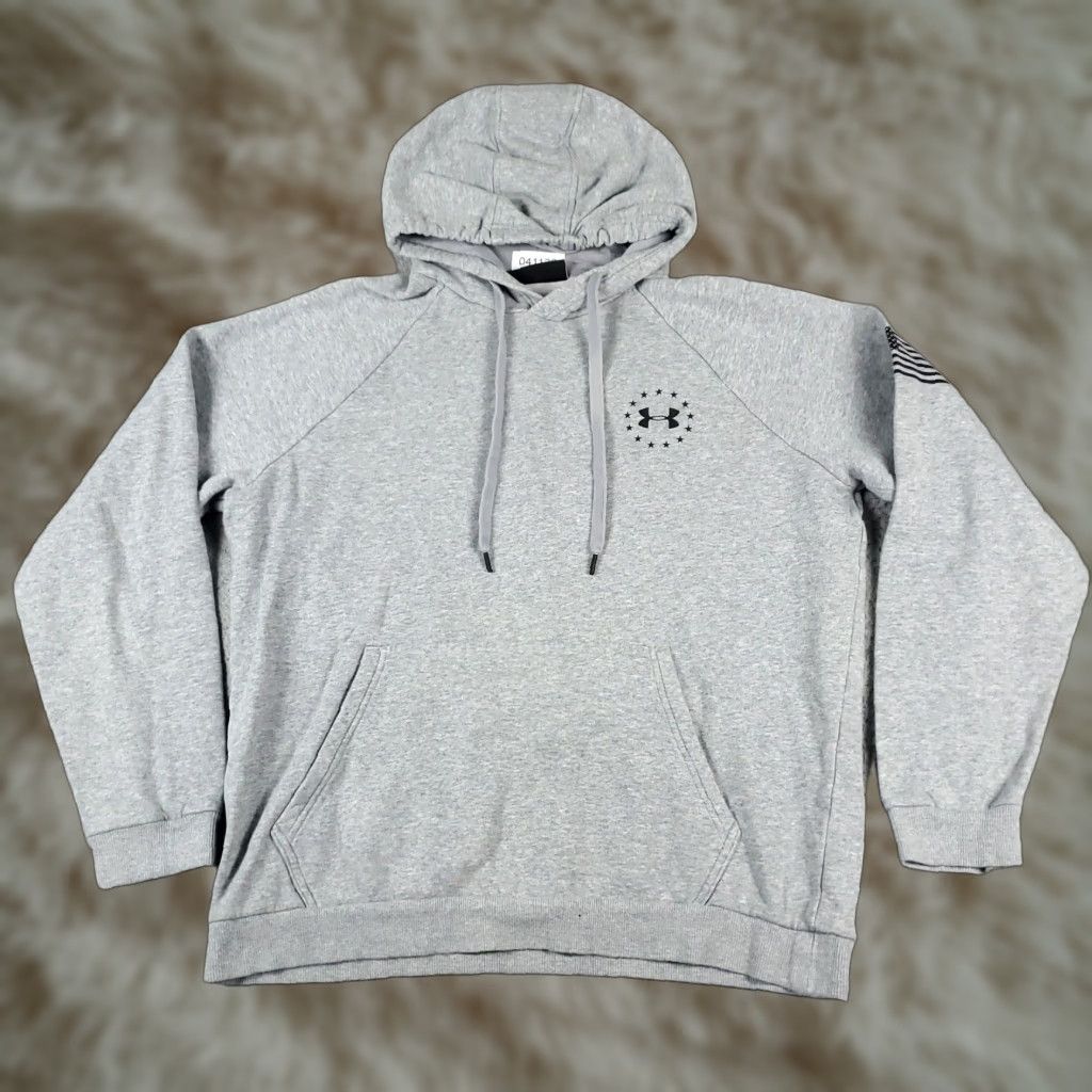 Under Armour Under Armour Hoodie Mens Large Gray Pullover Sweatshirt Long Sleeve Mock Neck Size US L / EU 52-54 / 3 - 1 Thumbnail