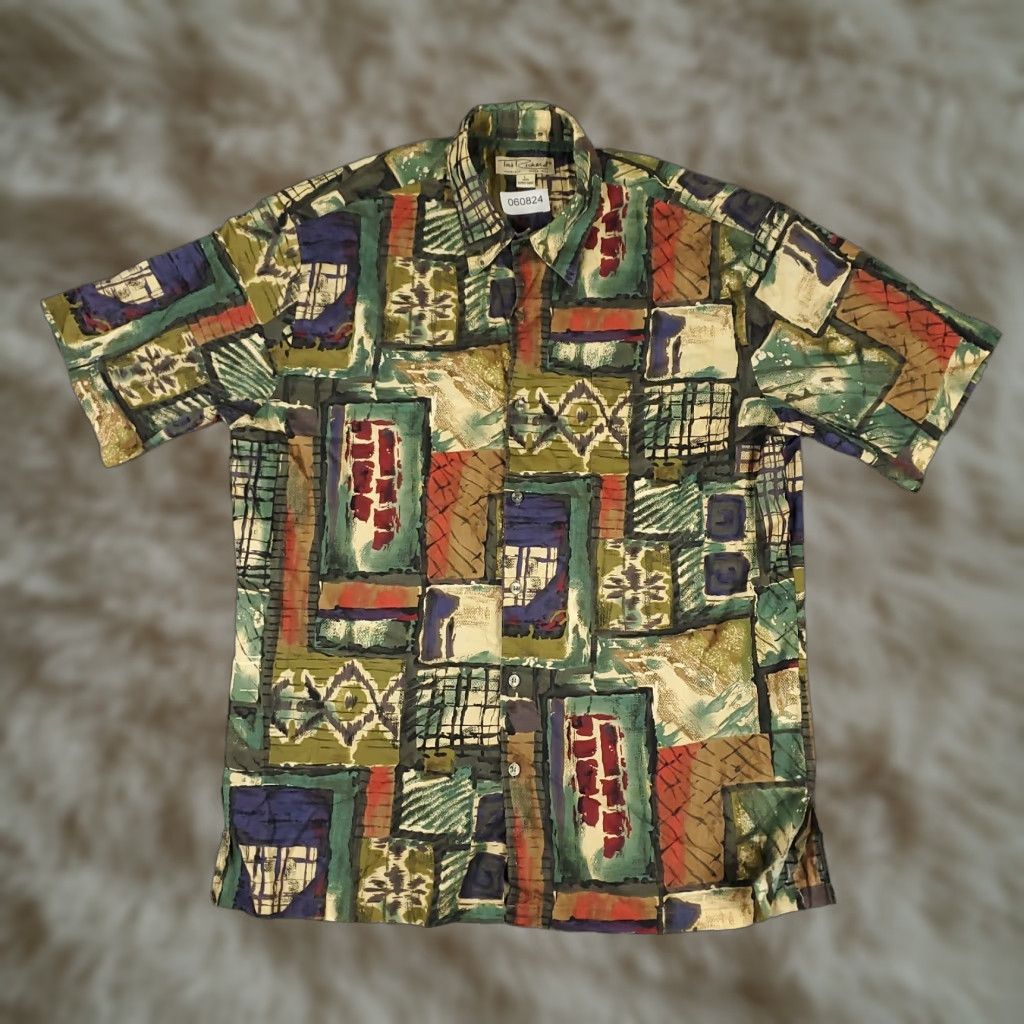 Tori Richard Tori Richard Hawaiian Button-Up Shirt Mens Large Brown Geometric Casual Aloha Size US L / EU 52-54 / 3 - 1 Thumbnail