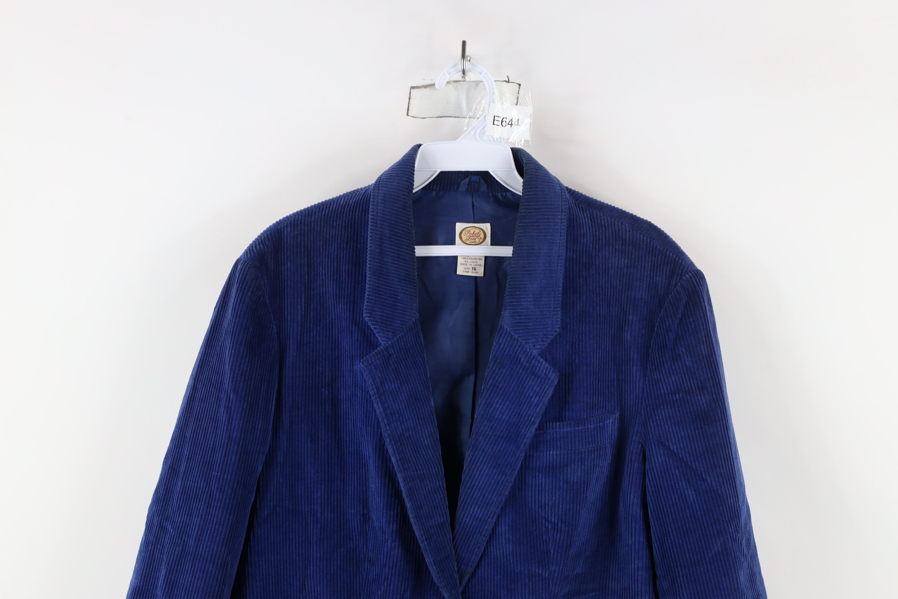 Vintage Vintage 90s Streetwear Corduroy Blazer Jacket Blue Japan Size XXL / US 16-18 / IT 52-54 - 2 Thumbnail