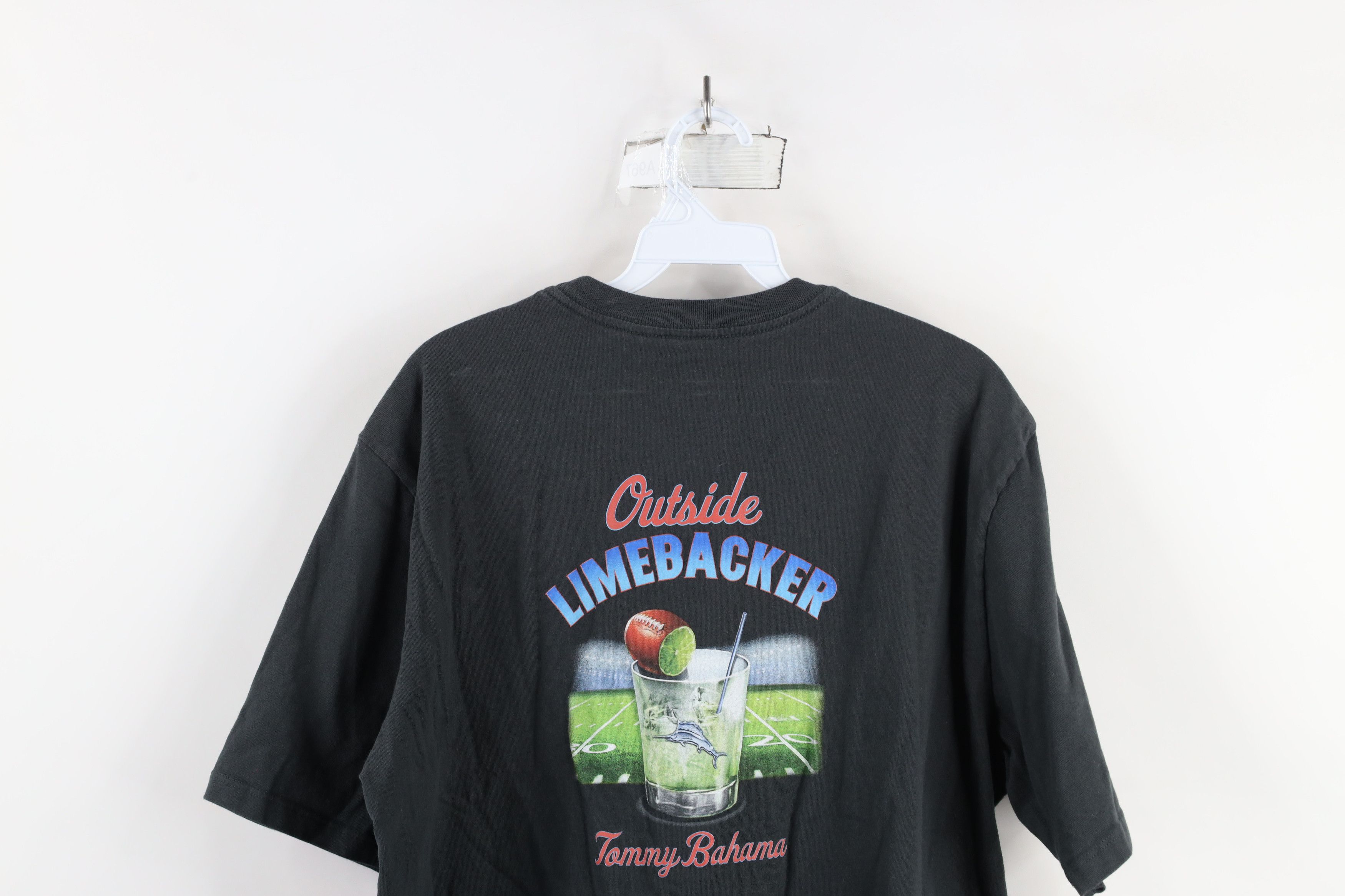 Tommy Bahama × Vintage Vintage Y2K Tommy Bahama Relax Football Drink T-Shirt Gray Size US L / EU 52-54 / 3 - 11 Thumbnail