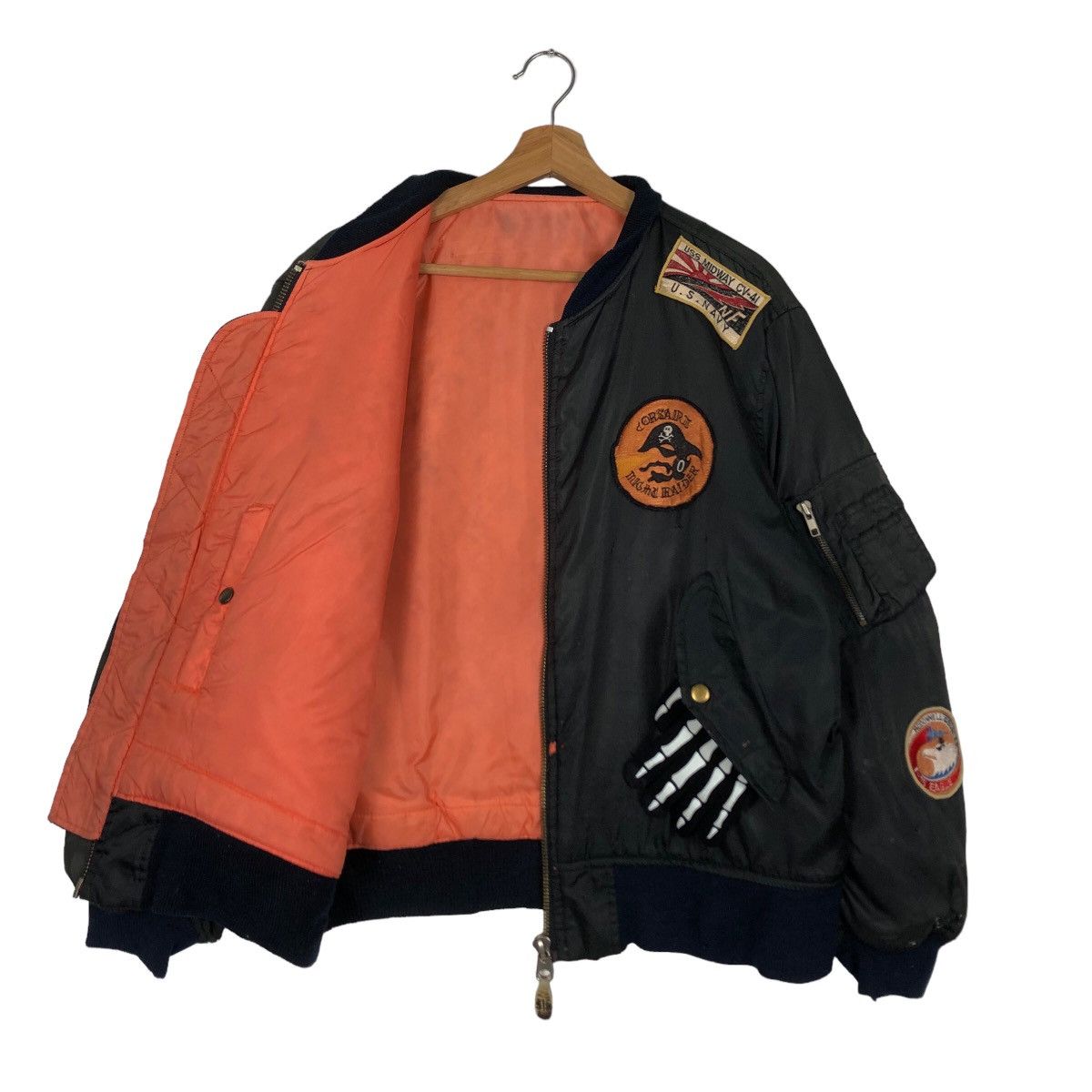 Japanese Brand 🔥90s RIOT RIOT REVERSIBLE BOMBER JACKET USS MIDWAY MILITARY Size US M / EU 48-50 / 2 - 9 Thumbnail