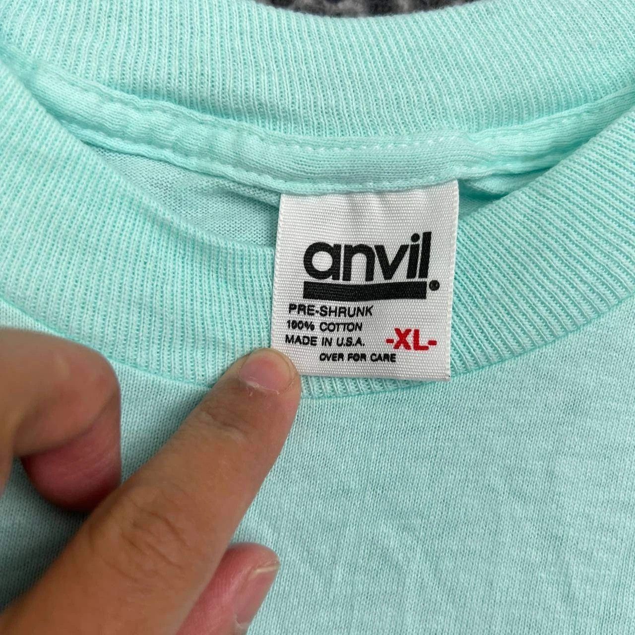 Anvil Vintage Circle Bell Shirt Men XL Blue Anvil Short Sleeve Size US XL / EU 56 / 4 - 4 Thumbnail