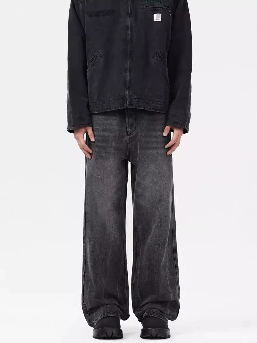 Jean Men's loose straight Cleanfit washed lightning whisker jeans Size US 32 / EU 48 - 1 Thumbnail