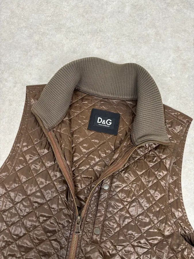 Dolce & Gabbana 2000s Dolce & Gabbana Brown Quilted Nylon Vest Size US M / EU 48-50 / 2 - 6 Thumbnail
