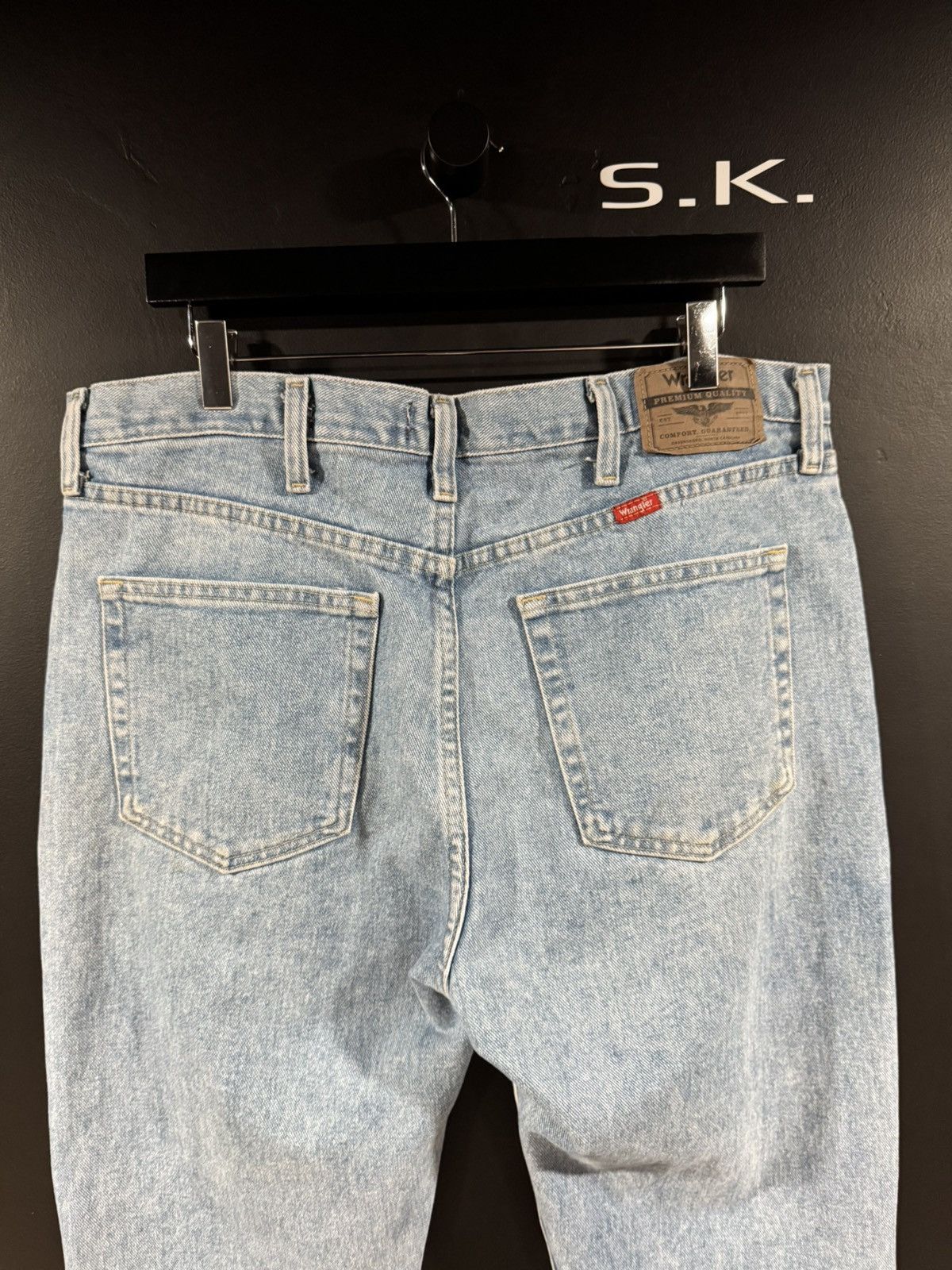 Wrangler 90s / 00s Vintage Wrangler Faded Stone Wash Denim Jeans 36 Size US 36 / EU 52 - 6 Thumbnail