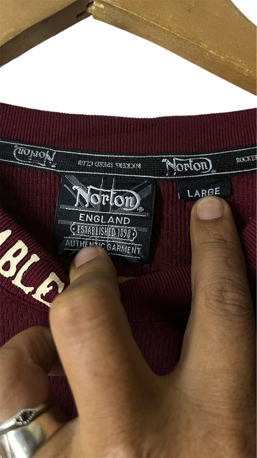 Norton NORTON ENGLAND EMBROIDERY SPELLOUT LONGSLEEVE TEE Size US L / EU 52-54 / 3 - 8 Thumbnail