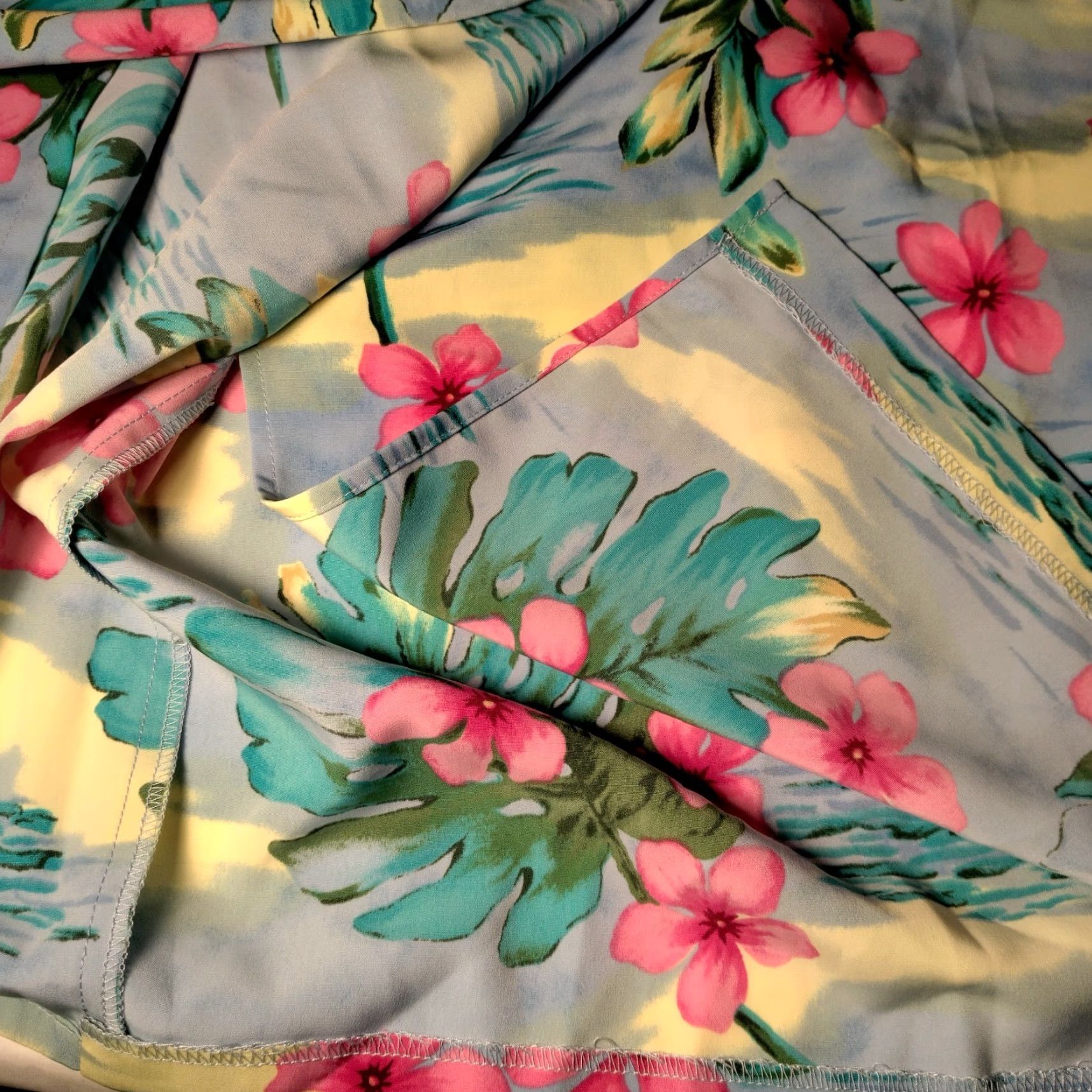 Vintage Susan Graver Style Skirt Plus Size 3X Knee Length Tropical Floral Beach Wrap Size 40" / US 18 - 5 Thumbnail