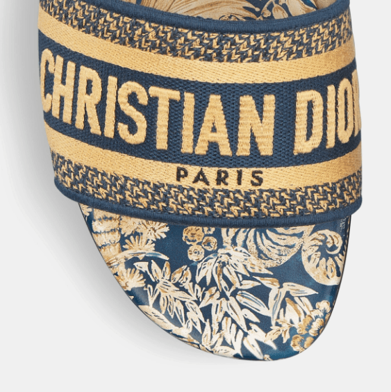 Dior o1w1db10625 KCQ209 Dway Slides in Navy Blue/Beige Size US 10 / IT 40 - 4 Thumbnail