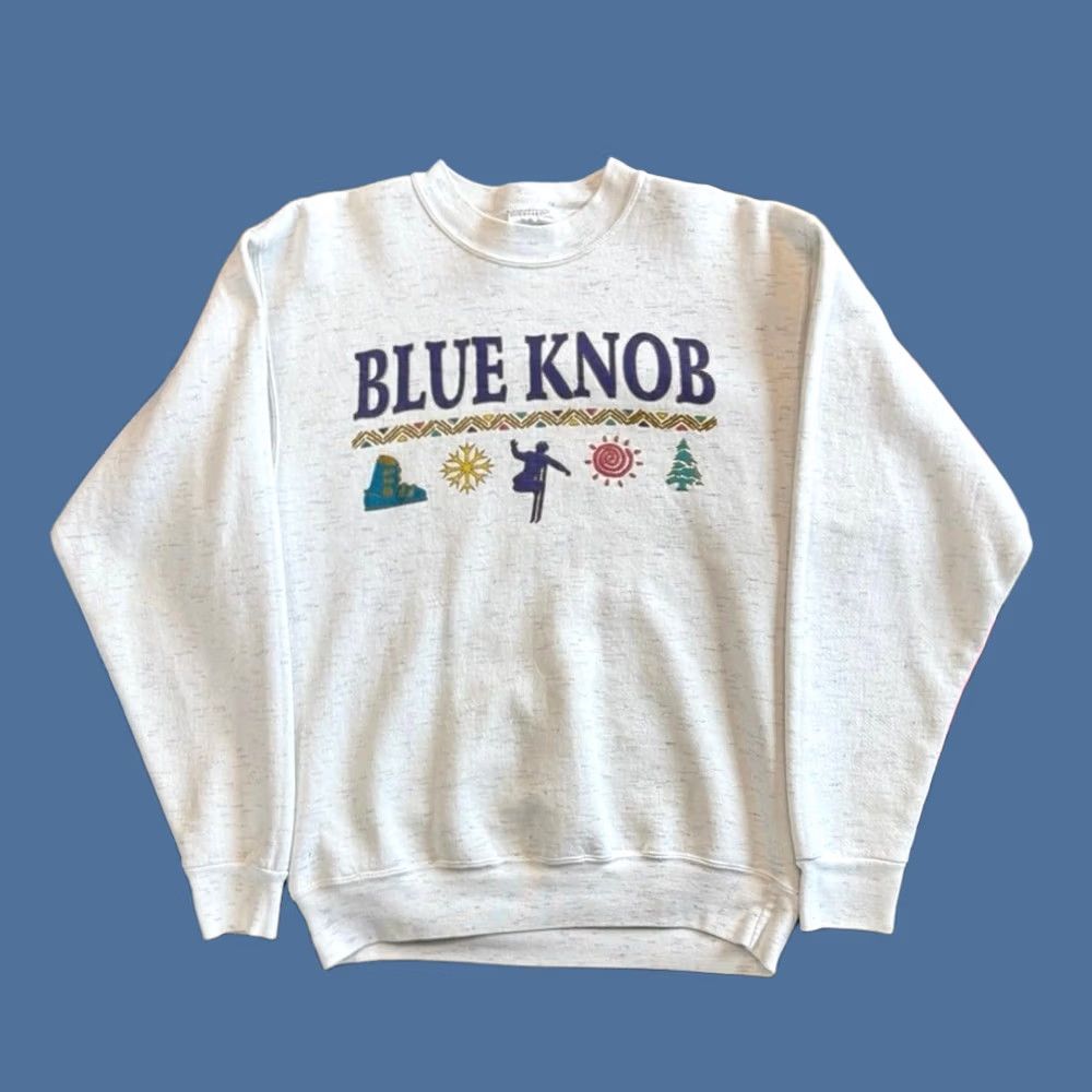 Vintage VINTAGE Oneita 90s Blue Knob Ski Skiing Crewneck Sweatshirt Nature Outdoor Medium Gray Mens Size US M / EU 48-50 / 2 - 1 Thumbnail
