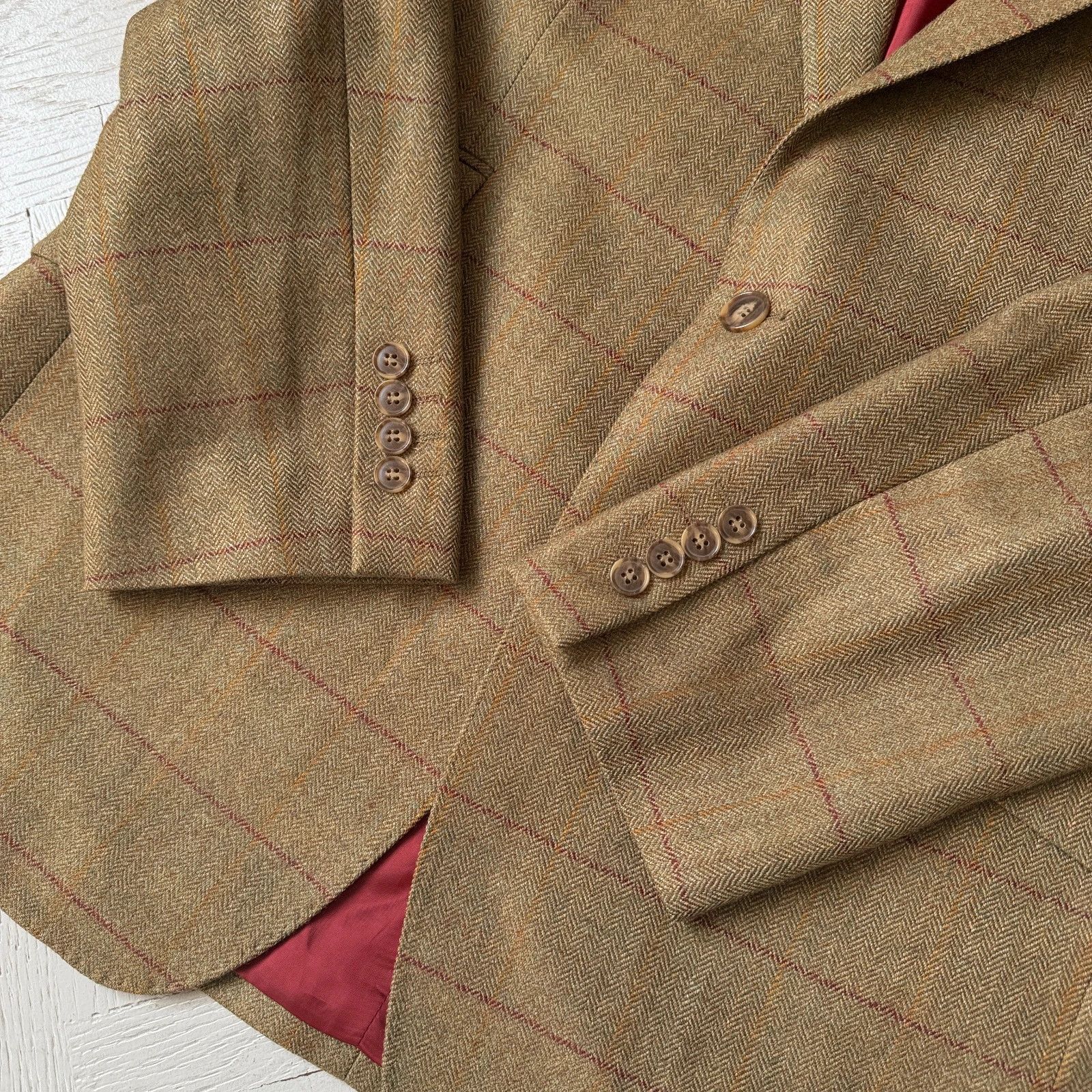 Austin Reed Vintage Preppy Classic Pure Wool Blazer Check Jacket Size 42R - 5 Thumbnail