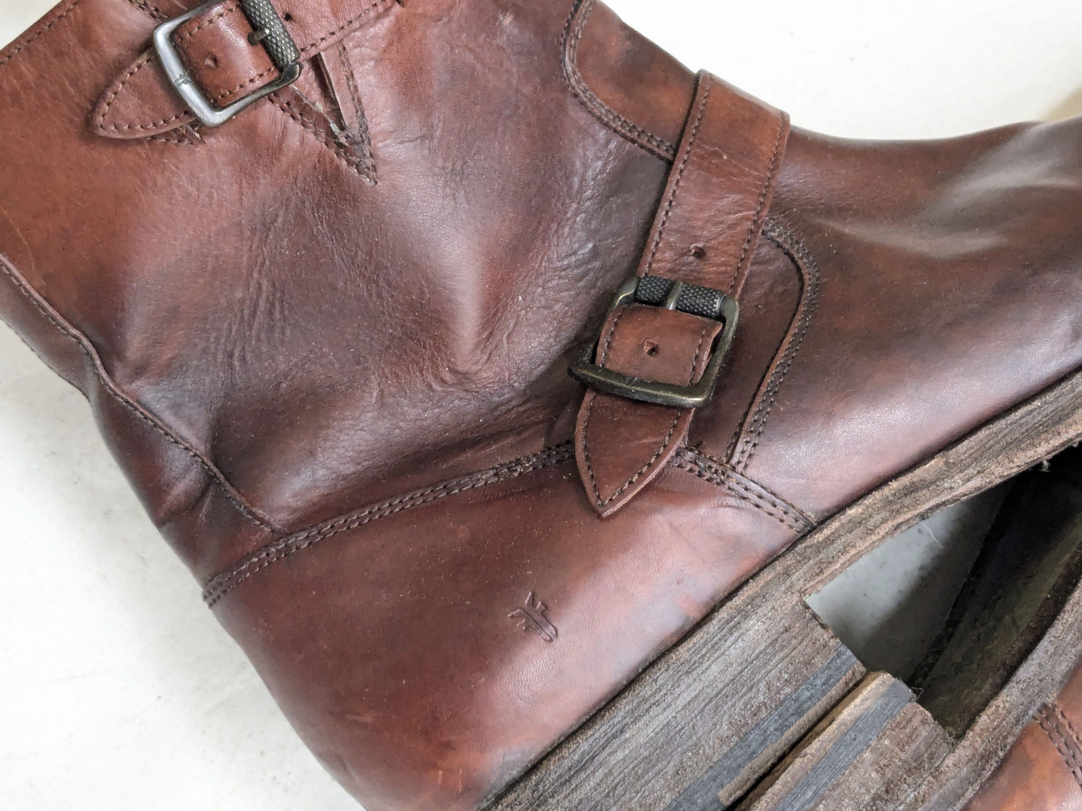 Frye Frye Engineer Boots Brown Leather 13 D Leather Buckle Punk Size US 13 / EU 46 - 9 Thumbnail