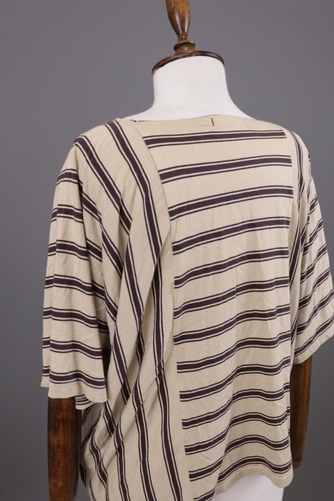 Designer Gudrun Sjoden Beige Striped Relaxed Blouse Shirt Size M Size M / US 6-8 / IT 42-44 - 12 Thumbnail