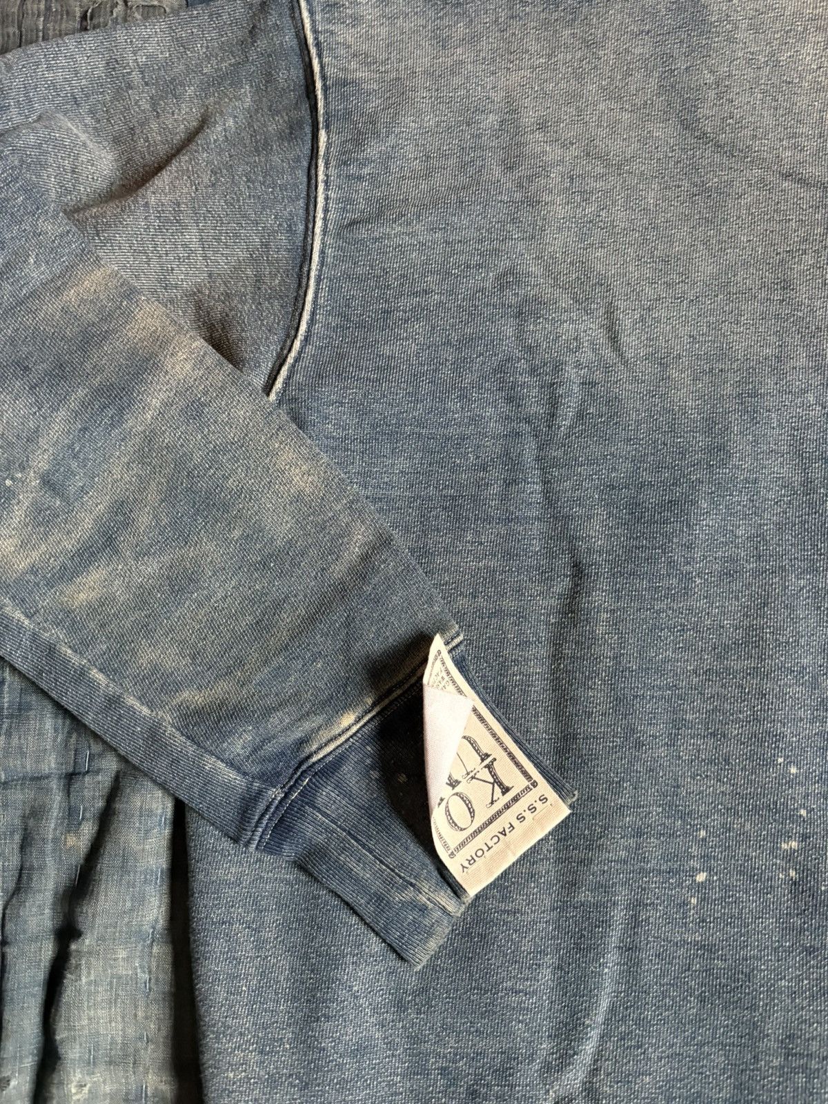 Kapital KAPITAL BORO patchwork damage weathering Indigo sweat shirt Size US M / EU 48-50 / 2 - 8 Thumbnail
