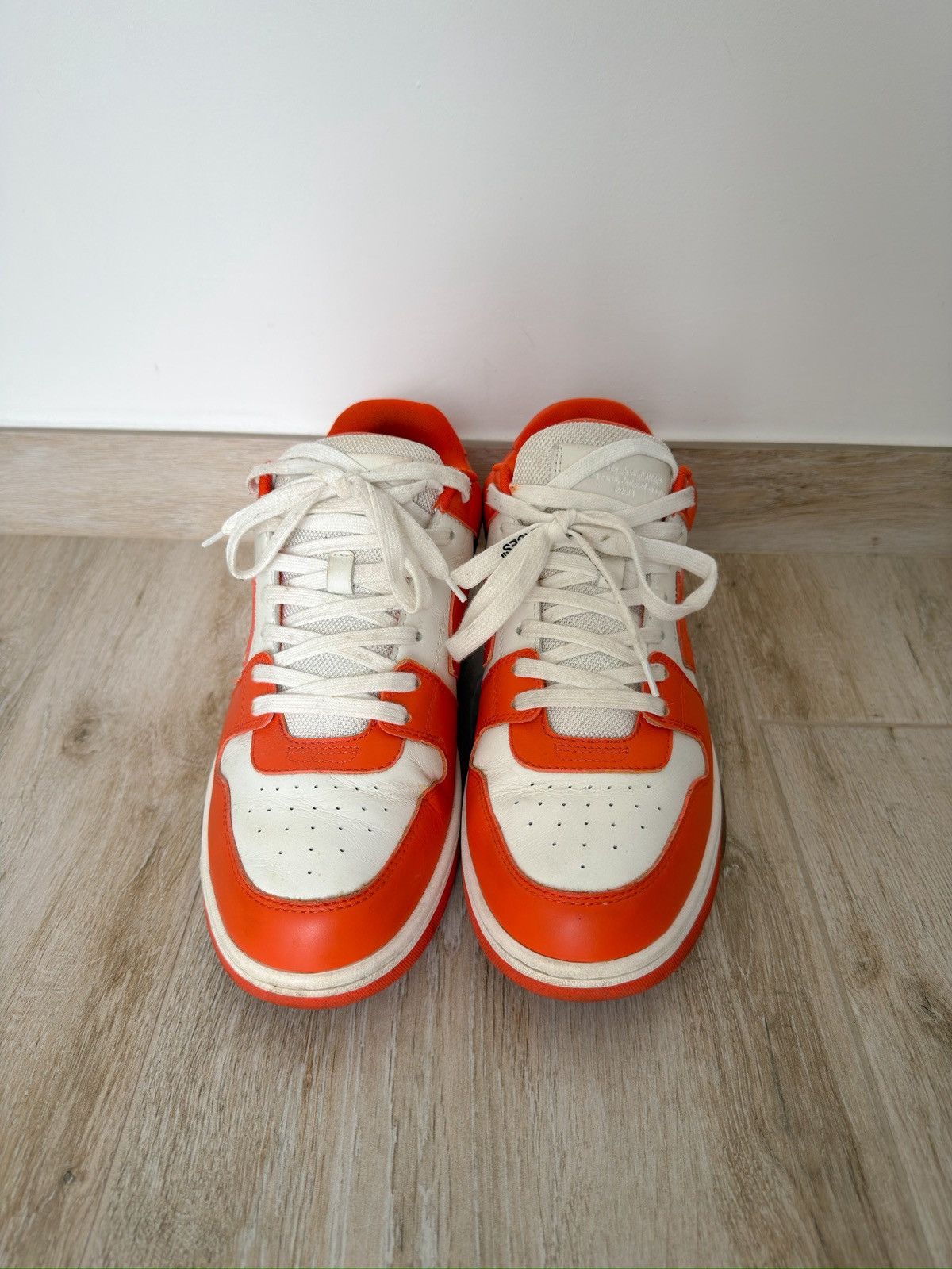 Off-White Off-White Out of Office Orange White Leather OOO Sneakers Size US 9 / EU 42 - 5 Thumbnail