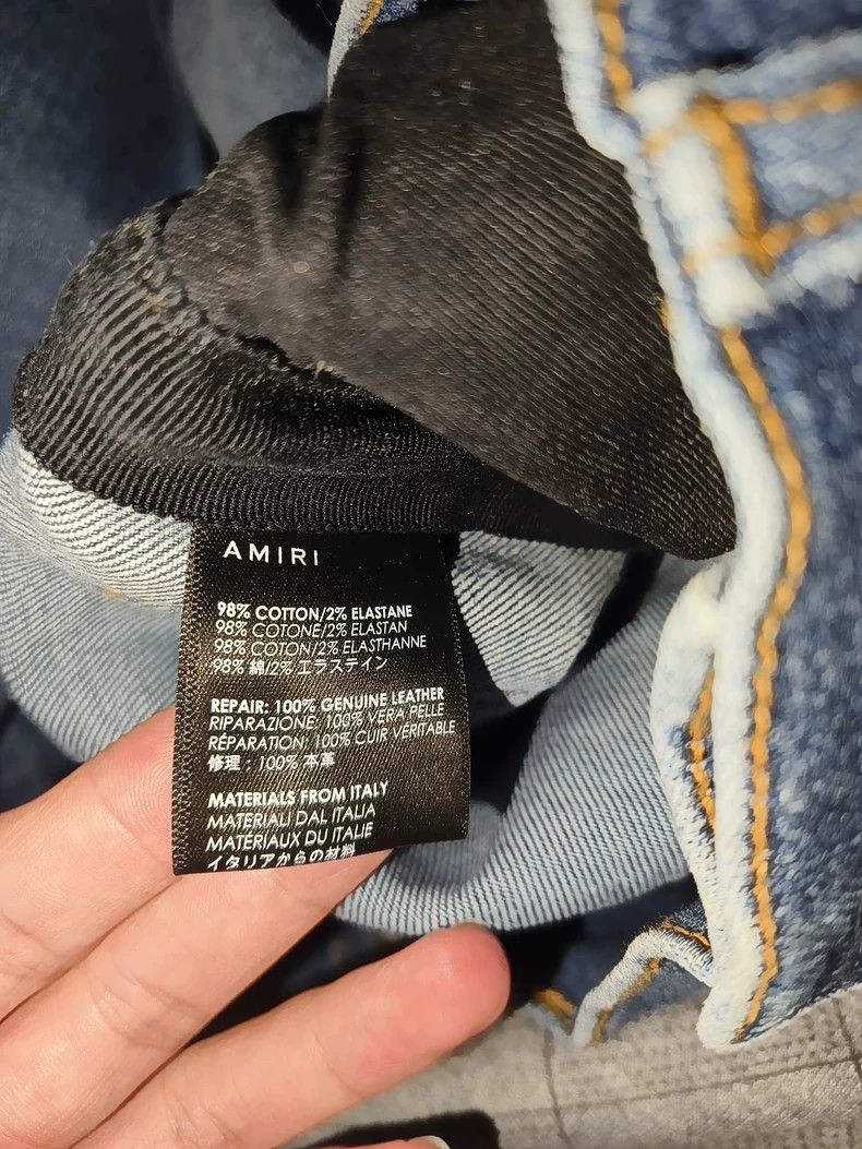 Amiri Amiri 16AW MX1 Blue Patch Leather jeans Size US 28 / EU 44 - 4 Thumbnail