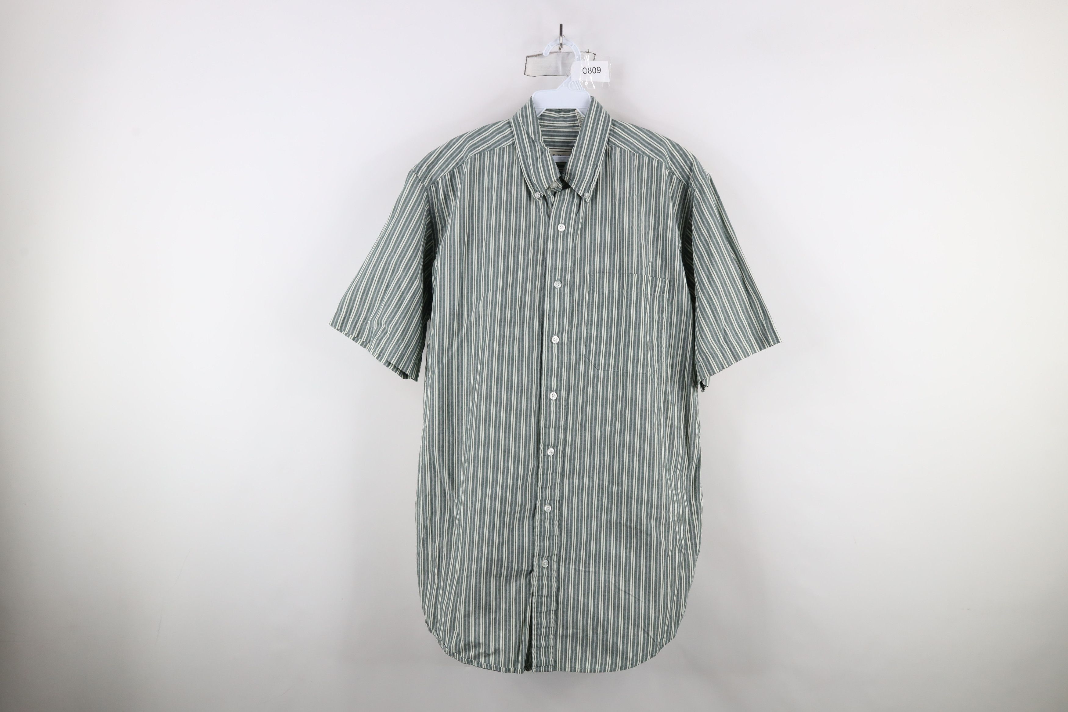 L.L. Bean × Vintage Vintage 90s LL Bean Striped Short Sleeve Button Down Shirt Size US M / EU 48-50 / 2 - 1 Thumbnail