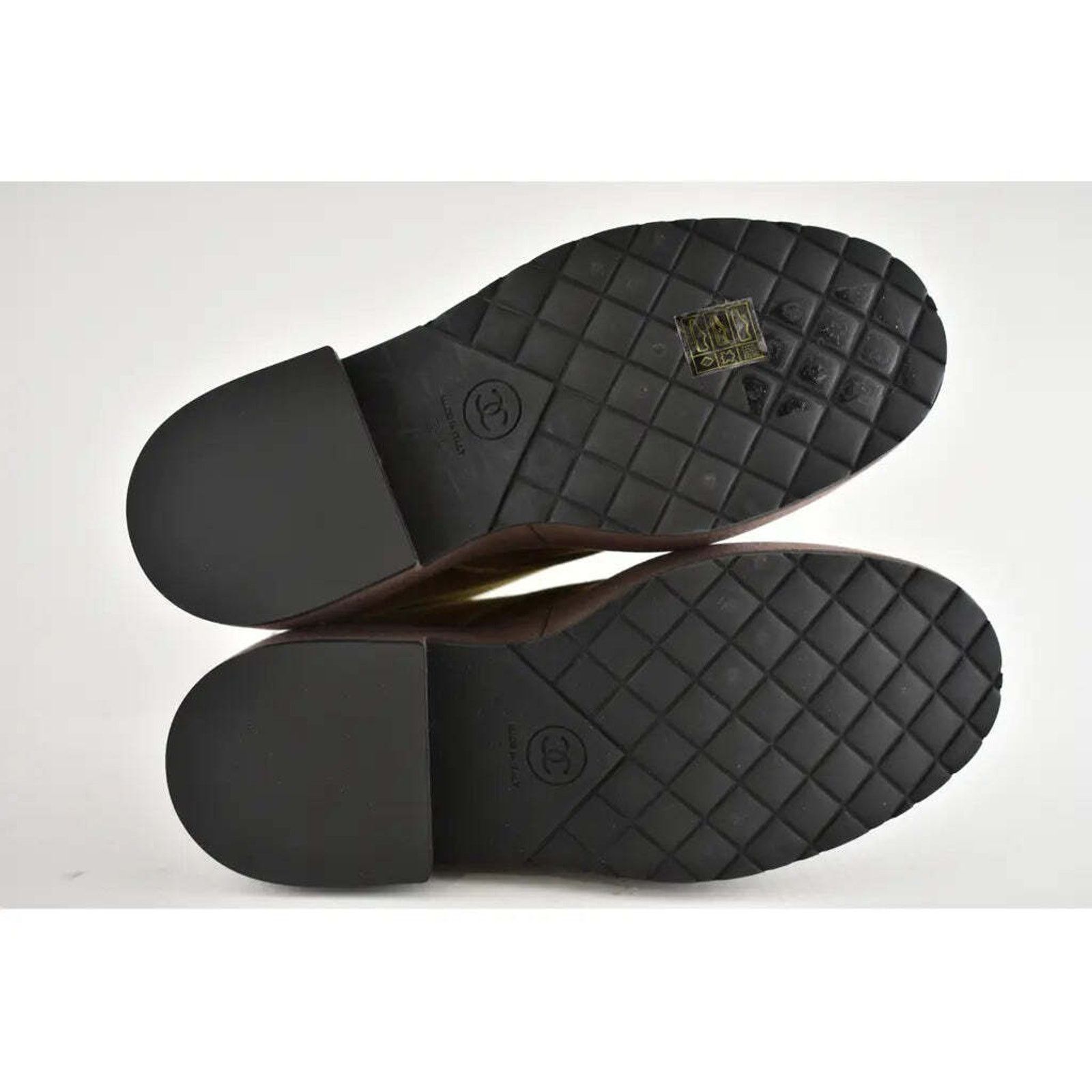 Chanel Chanel 20C Light Dark Brown Pearl CC Combat Lace Up Tie Size US 8.5 / IT 38.5 - 12 Thumbnail