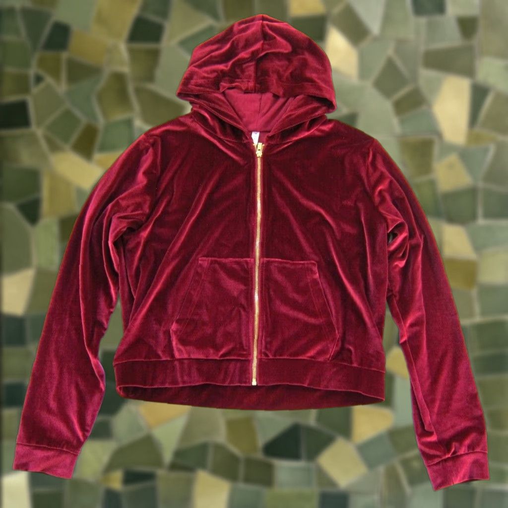 Fabletics Fabletics Pink Stretch Velvet Pocket Gold Zip Hooded Sweatshirt Women Large Size L / US 10 / IT 46 - 1 Thumbnail