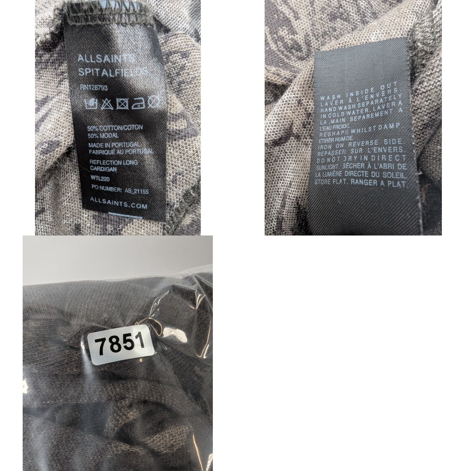 Allsaints AllSaints Spitalfields Jacks Place Reflection Long Cardigan 8 Cotton Blend Brown Womens Cardigan Long Sleeve Knit 8 Brown Size M / US 6-8 / IT 42-44 - 8 Thumbnail