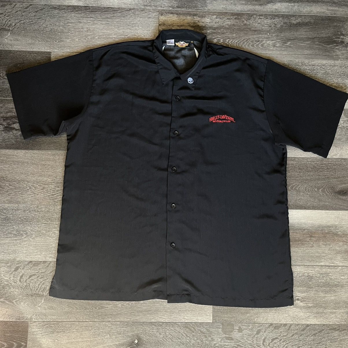 Harley Davidson × Vintage Vintage 2000s Harley Davidson Skull S/S Button Up Shirt Y2K Size US XXL / EU 58 / 5 - 2 Thumbnail
