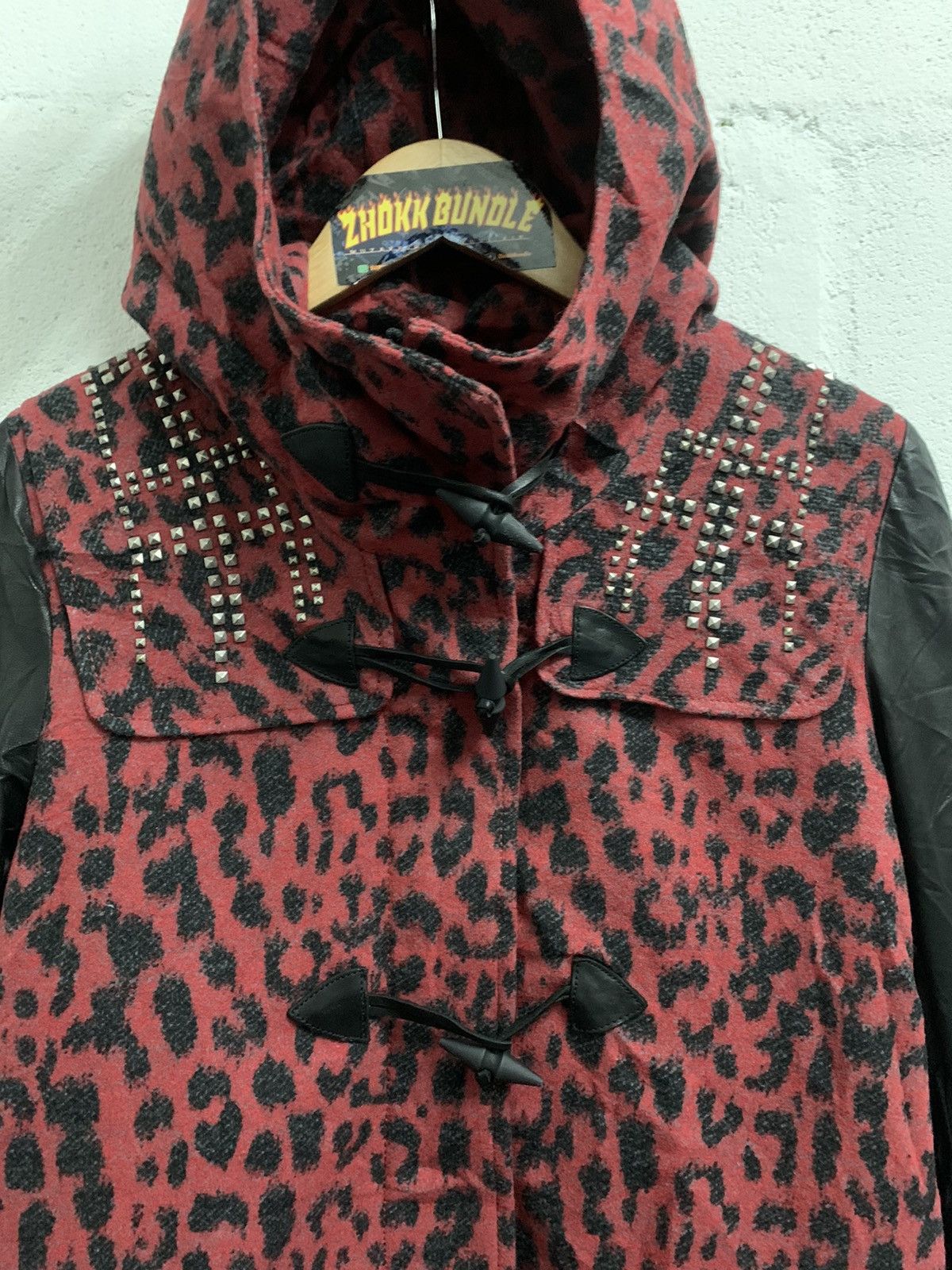 Diesel Diesel Coat Wool Blend Cheetah Contrast Leather Sleeve Size XS / US 0-2 / IT 36-38 - 6 Thumbnail