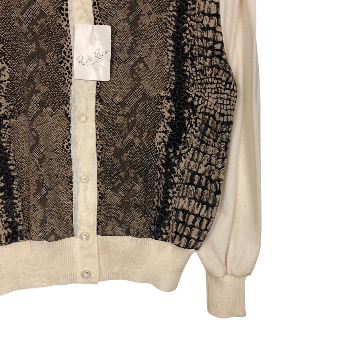 Japanese Brand 📌Vintage Cardigan Button Rote Roza Snake Skin Design Size US M / EU 48-50 / 2 - 6 Thumbnail