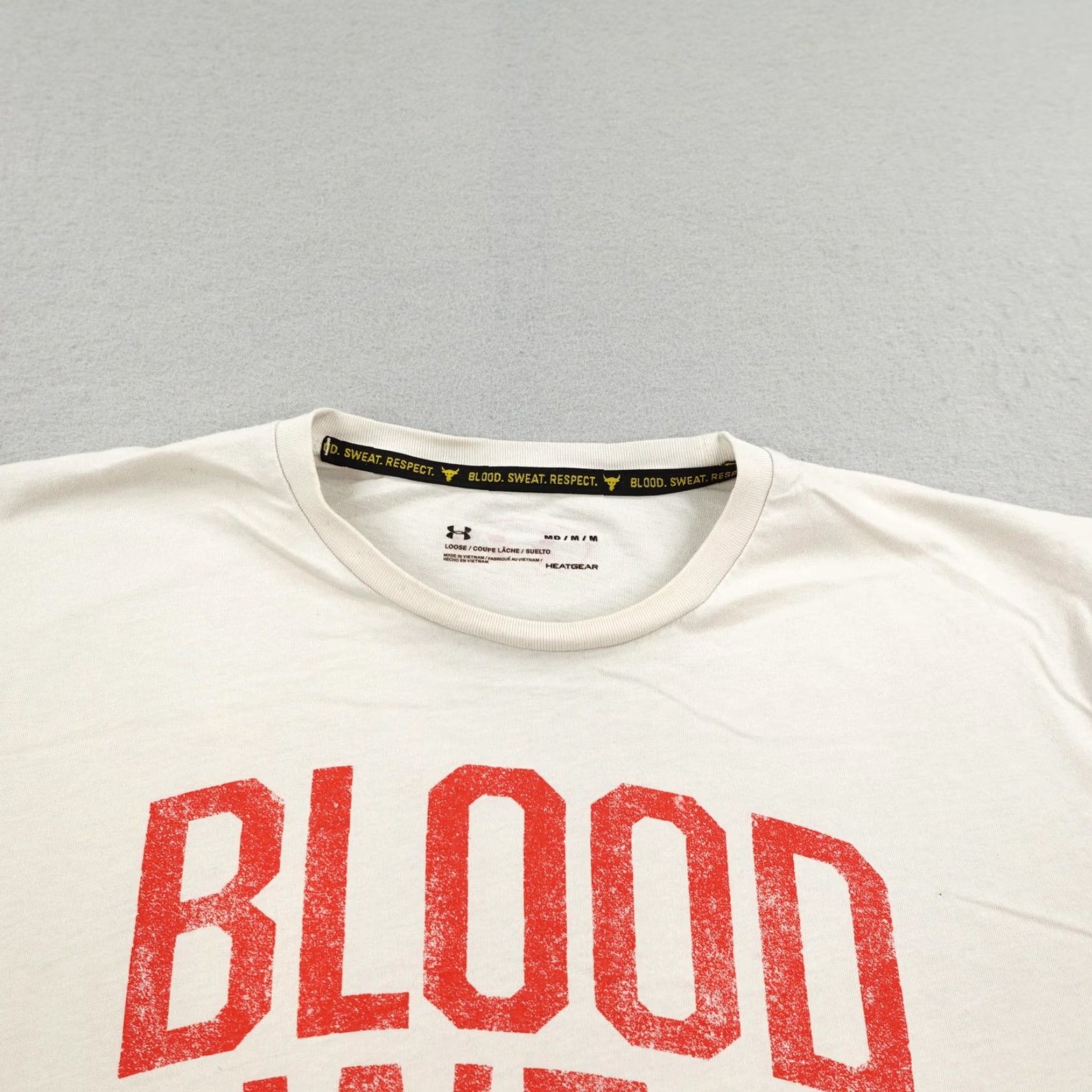 Under Armour Under Armour Shirt Mens Medium Beige Blood Sweat Respect Project Rock Gym Tee Size US M / EU 48-50 / 2 - 3 Thumbnail