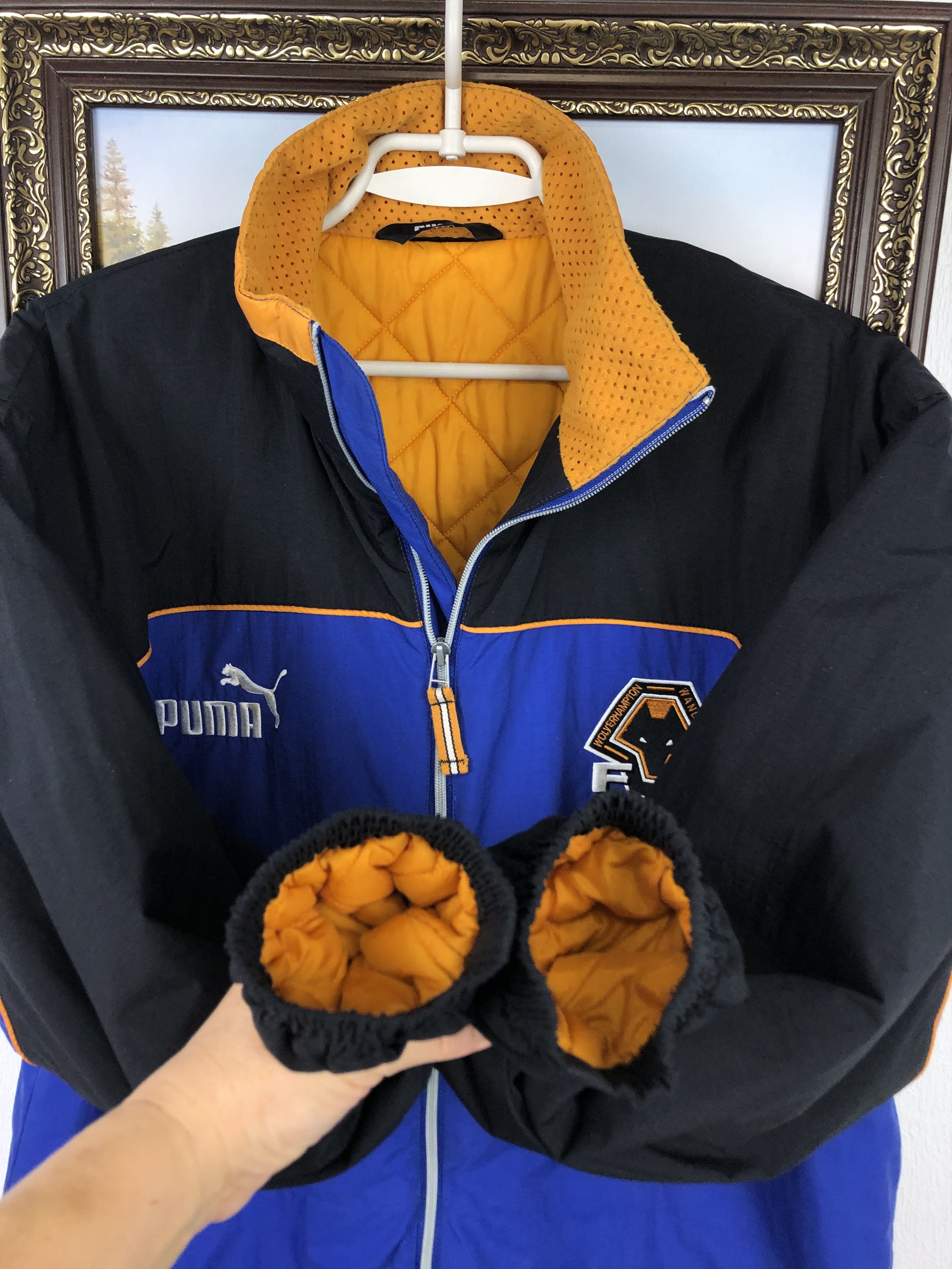 Puma Vintage Wolverhampton Wolves Football Jacket Soccer Bomber Size US M / EU 48-50 / 2 - 5 Thumbnail