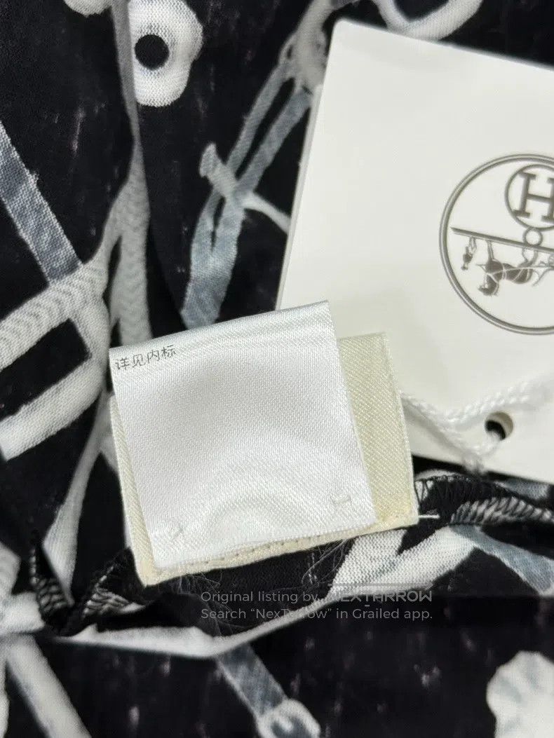 Hermes Black Chain Printed Short Sleeve T-Shirt