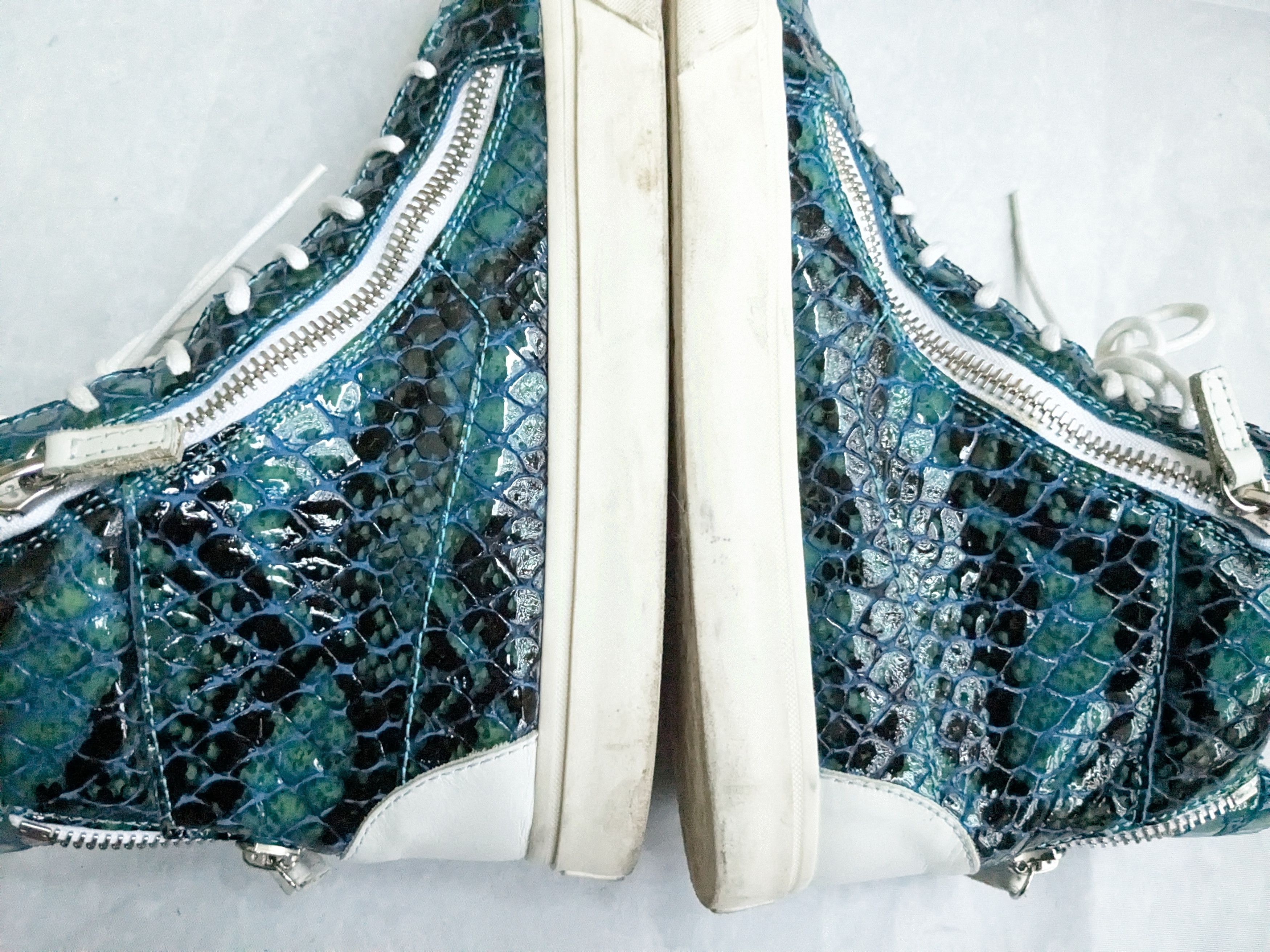 Giuseppe Zanotti Giuseppe Zanotti Sneakers Blue White 10 43 High Tops Snake Size US 10 / EU 43 - 9 Thumbnail