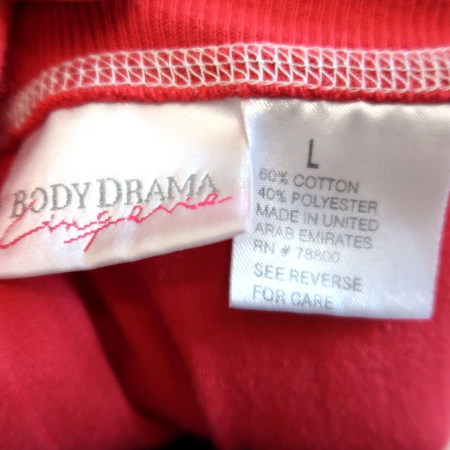 Vintage VINTAGE Body Drama Red Ribbed Knit Midi Night Dress Sleepwear Dress Long Sleeve L Womens Cotton Polyester Nightwear 46" Length Size L / US 10 / IT 46 - 5 Thumbnail