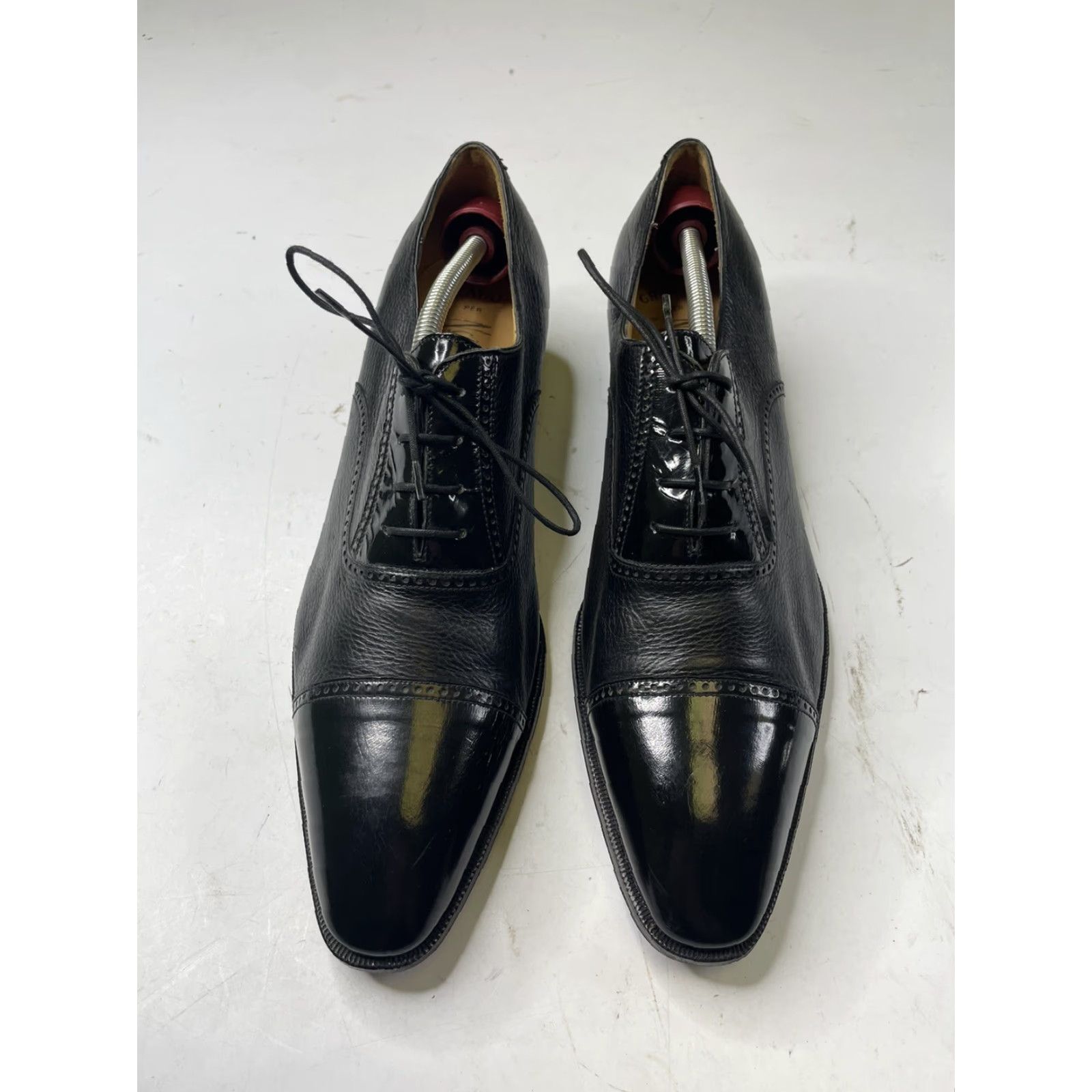 Vintage VINTAGE Gravati Per Neiman Marcus Black Leather Cap Toe Oxford Heels Size 11 Shoes 1970s Leather Black Vintage Adults Womens? Size ONE SIZE - 2 Thumbnail