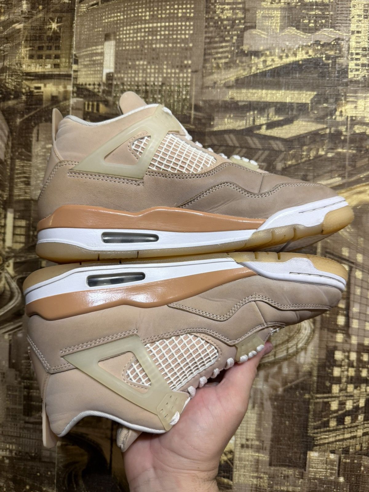 Jordan Brand Size 5.5 Women Nike Air Jordan 4 Retro Shimmer Beige Tan Size US 5.5 / IT 35.5 - 5 Thumbnail
