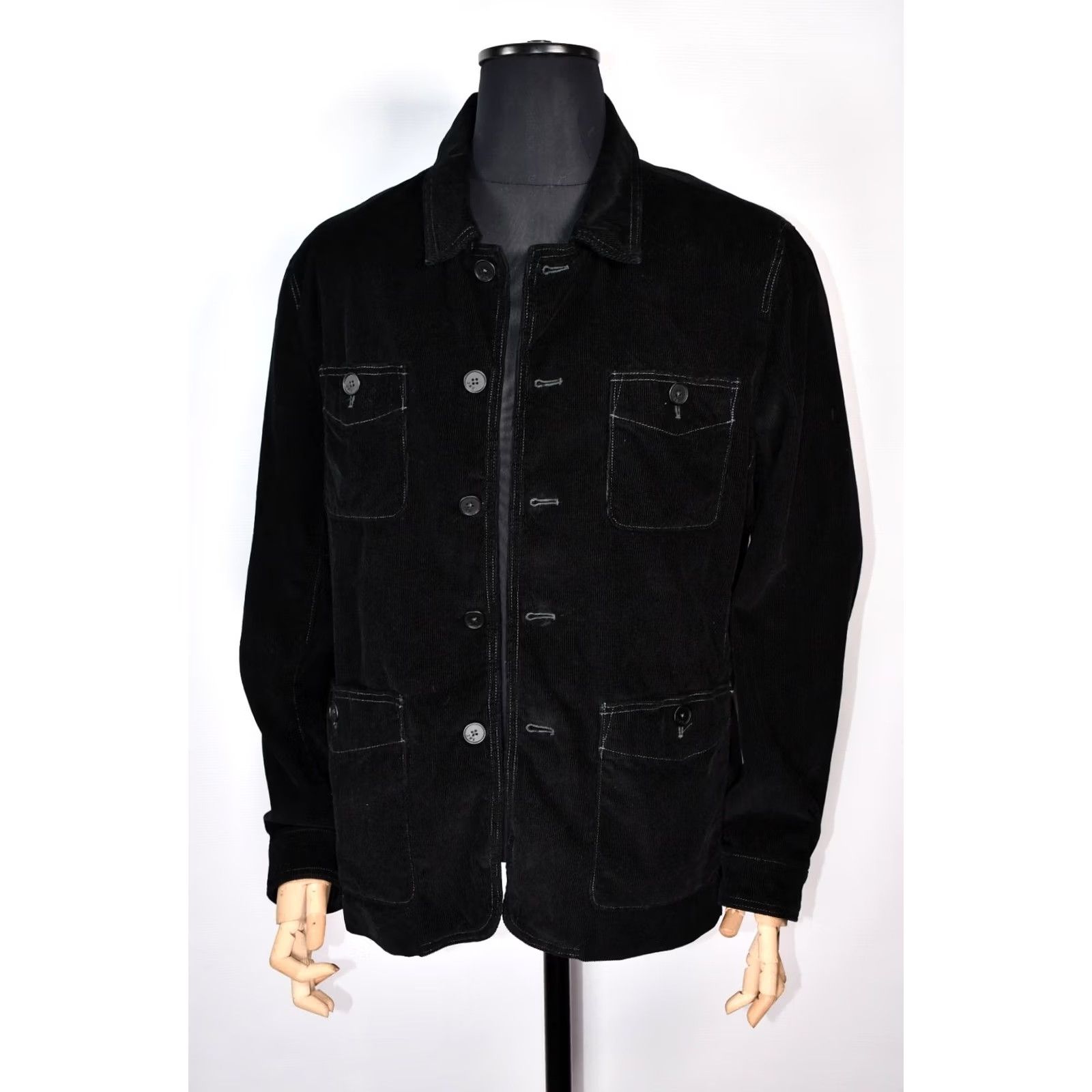 John Varvatos John Varvatos USA Men's Field Corduroy Chore Jacket 2XL Black Cotton Regular Jacket Mens Size US XXL / EU 58 / 5 - 7 Thumbnail