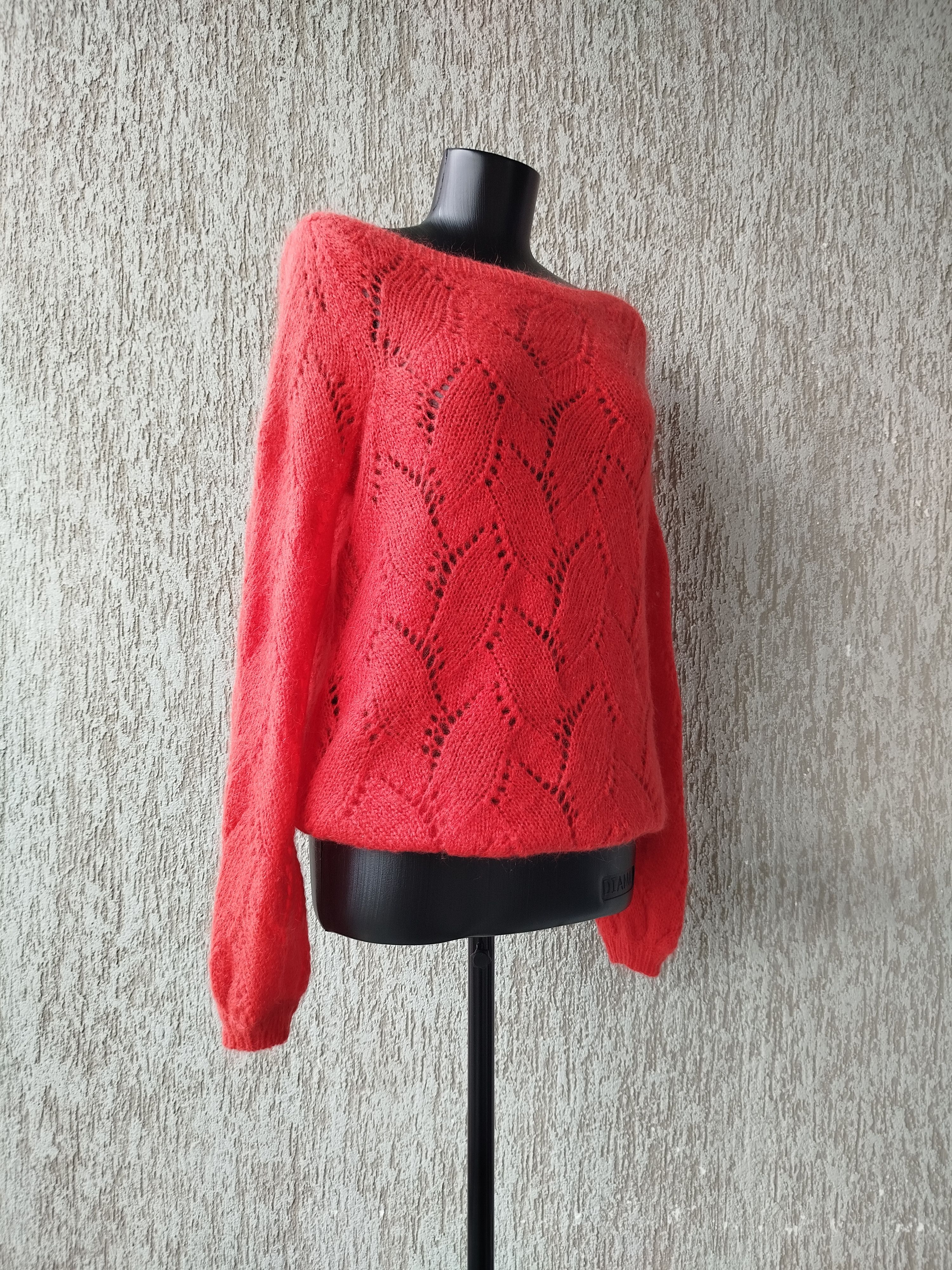 Sezane Sweater Jumper Coral Lace Knit Mohair Merino Size S Size S / US 4 / IT 40 - 4 Thumbnail