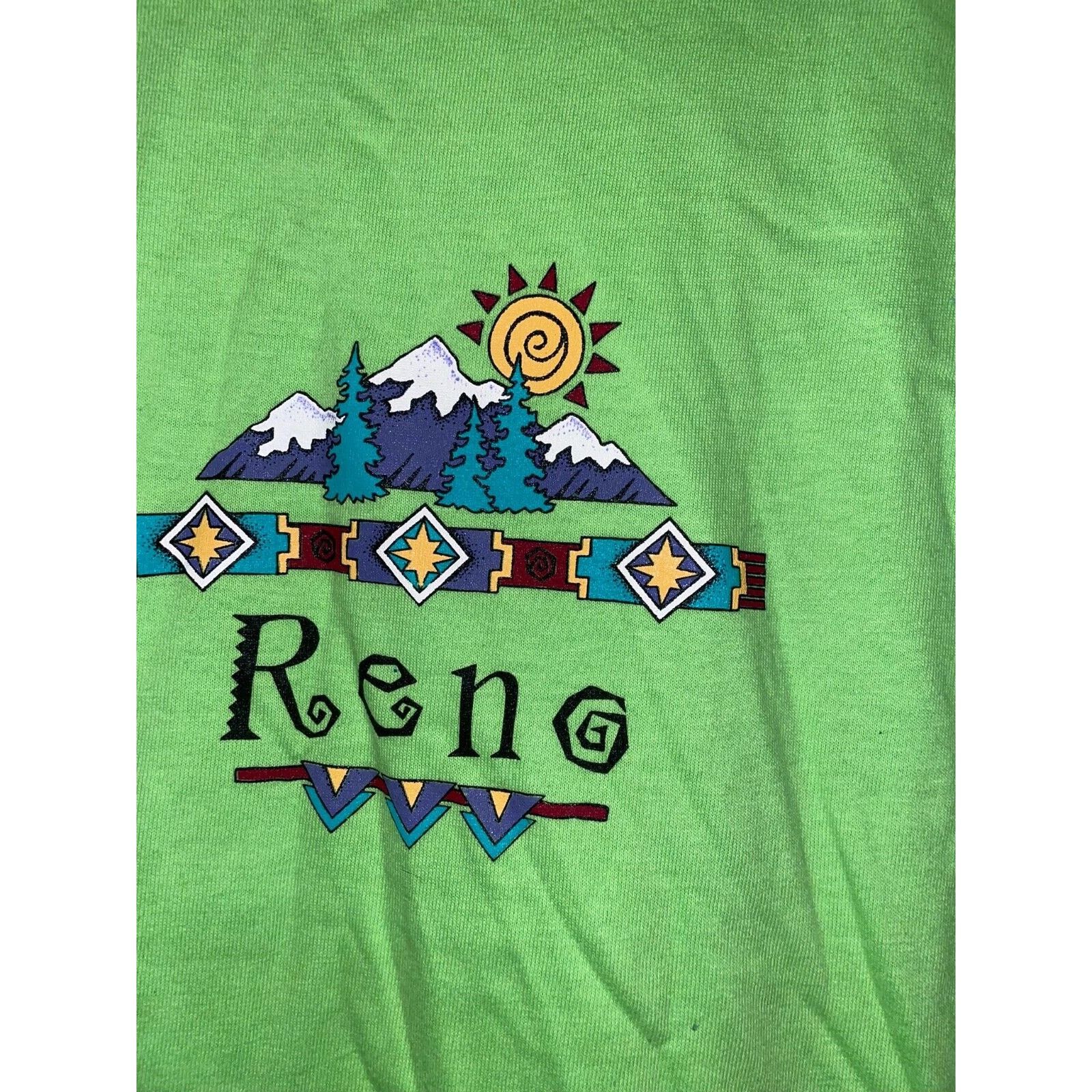 Anvil Vintage Reno Shirt Mountain Green Tee 90s VTG Anvil Medium Size US M / EU 48-50 / 2 - 4 Thumbnail