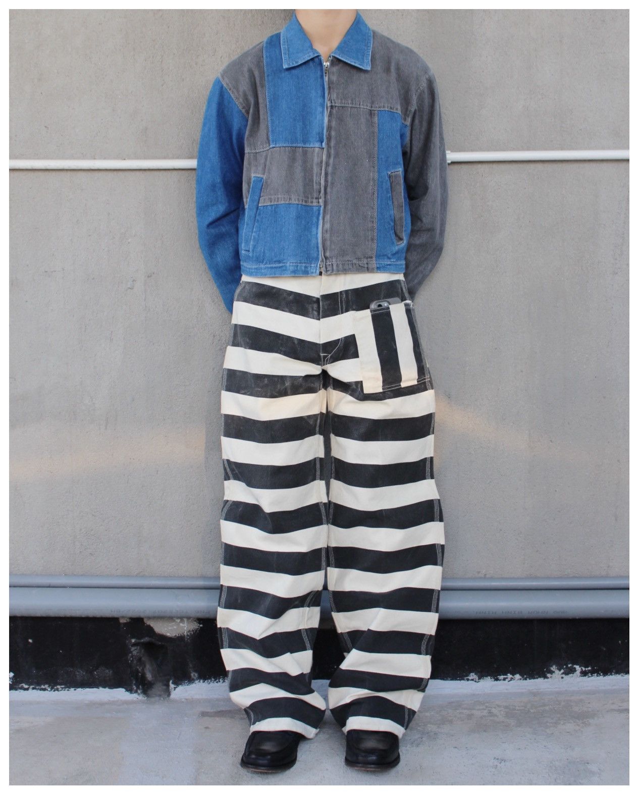 Hysteric Glamour 2000S NEWSPAPER DESIGNED BY KEIZ PATCHWORK DENIM JACKET Size US M / EU 48-50 / 2 - 3 Thumbnail