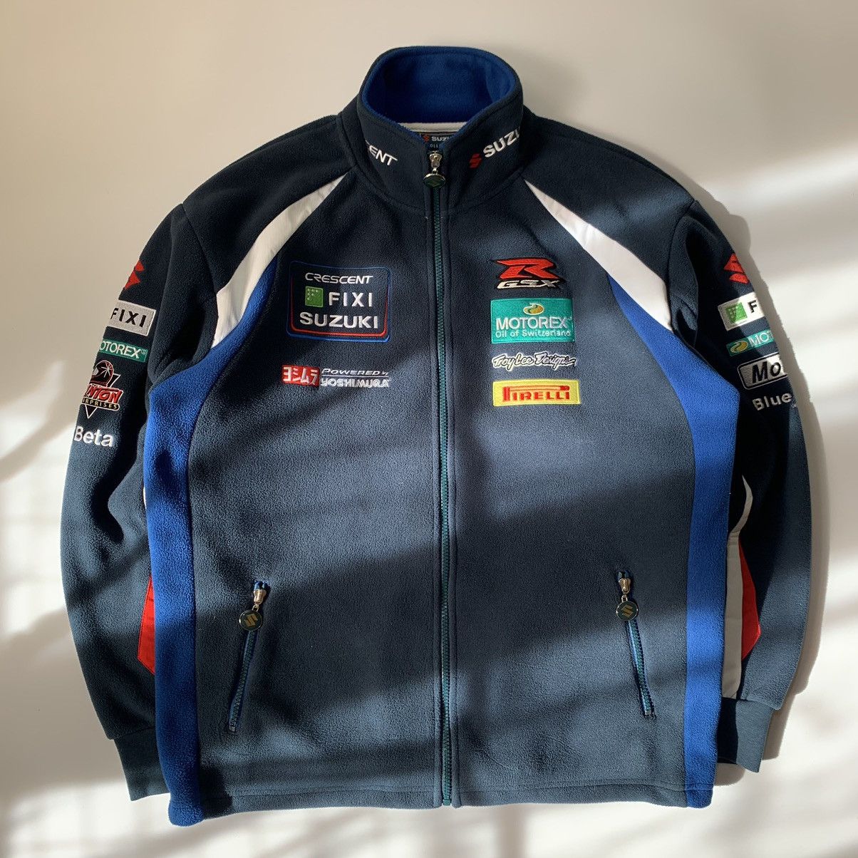 Vintage Vintage Racing Fleeced Jacket Suzuki Size US M / EU 48-50 / 2 - 2 Thumbnail
