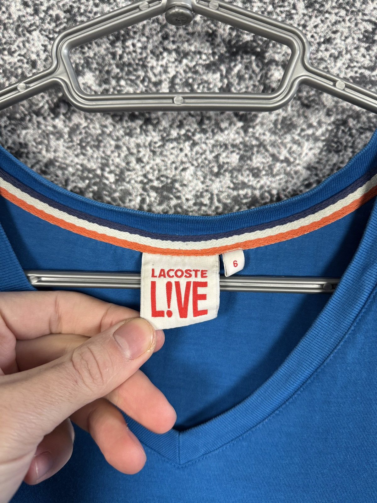 Lacoste Men’s Lacoste Live V-Neck Short Sleeve T-Shirt Blue Size 6 Size US XL / EU 56 / 4 - 6 Thumbnail