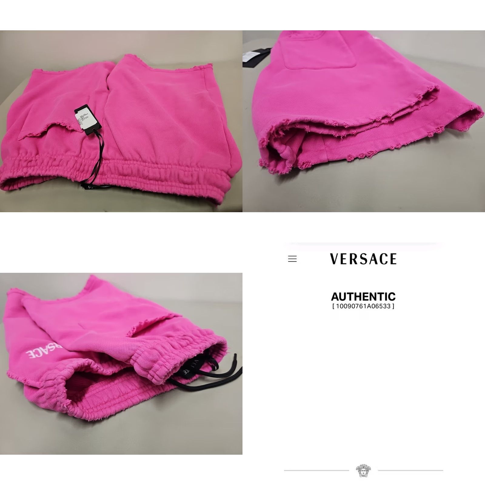 Versace VINTAGE Versace Sweat Shorts Mens Distressed Fuxia Fleece Drawstring Pockets Logo 40 Mens Size US 40 / EU 56 - 11 Thumbnail