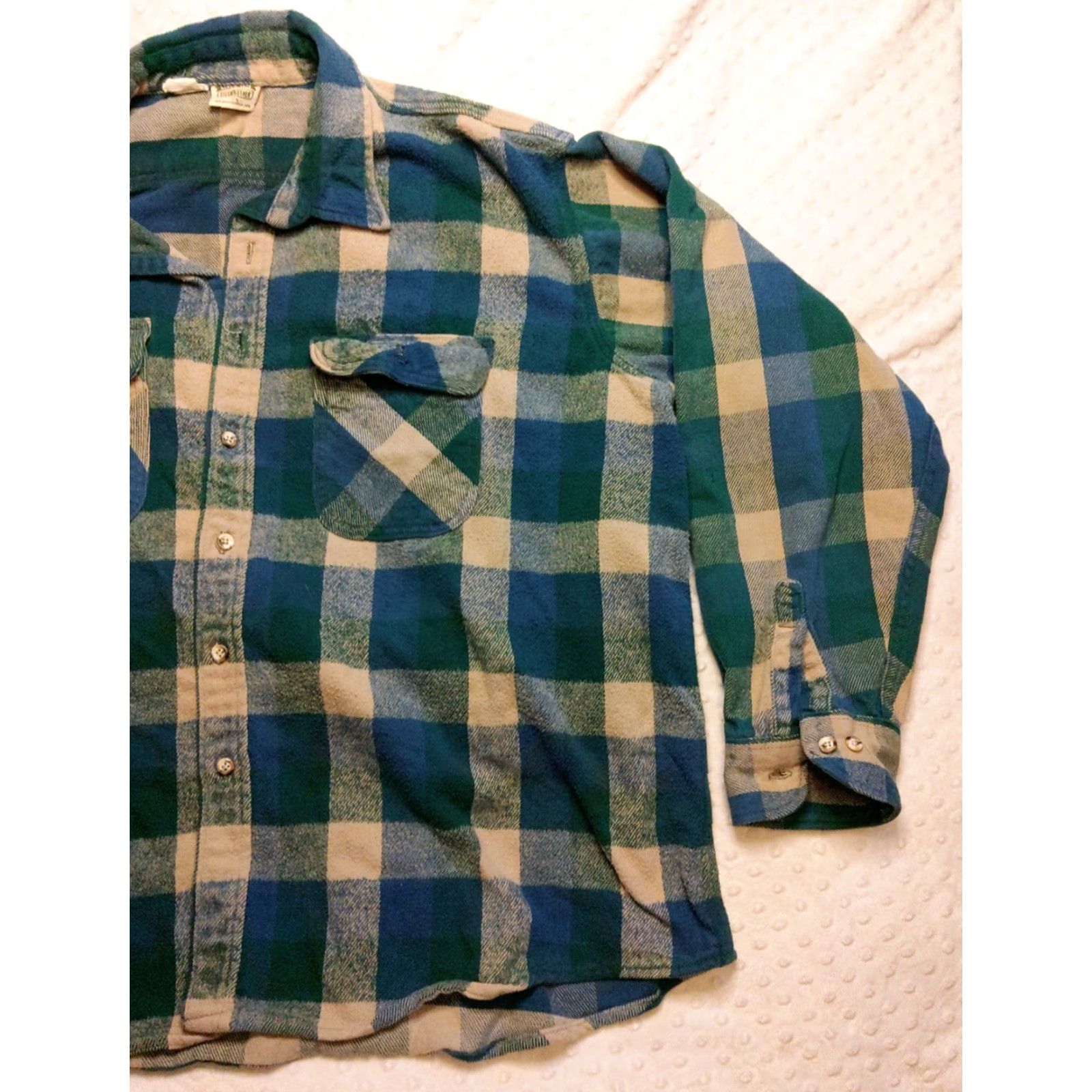 Vintage VINTAGE Five Brothers Jacket Mens 3XL Blue Green Plaid Heavy Flannel Workwear USA Made Jacket Size US XXL / EU 58 / 5 - 2 Thumbnail