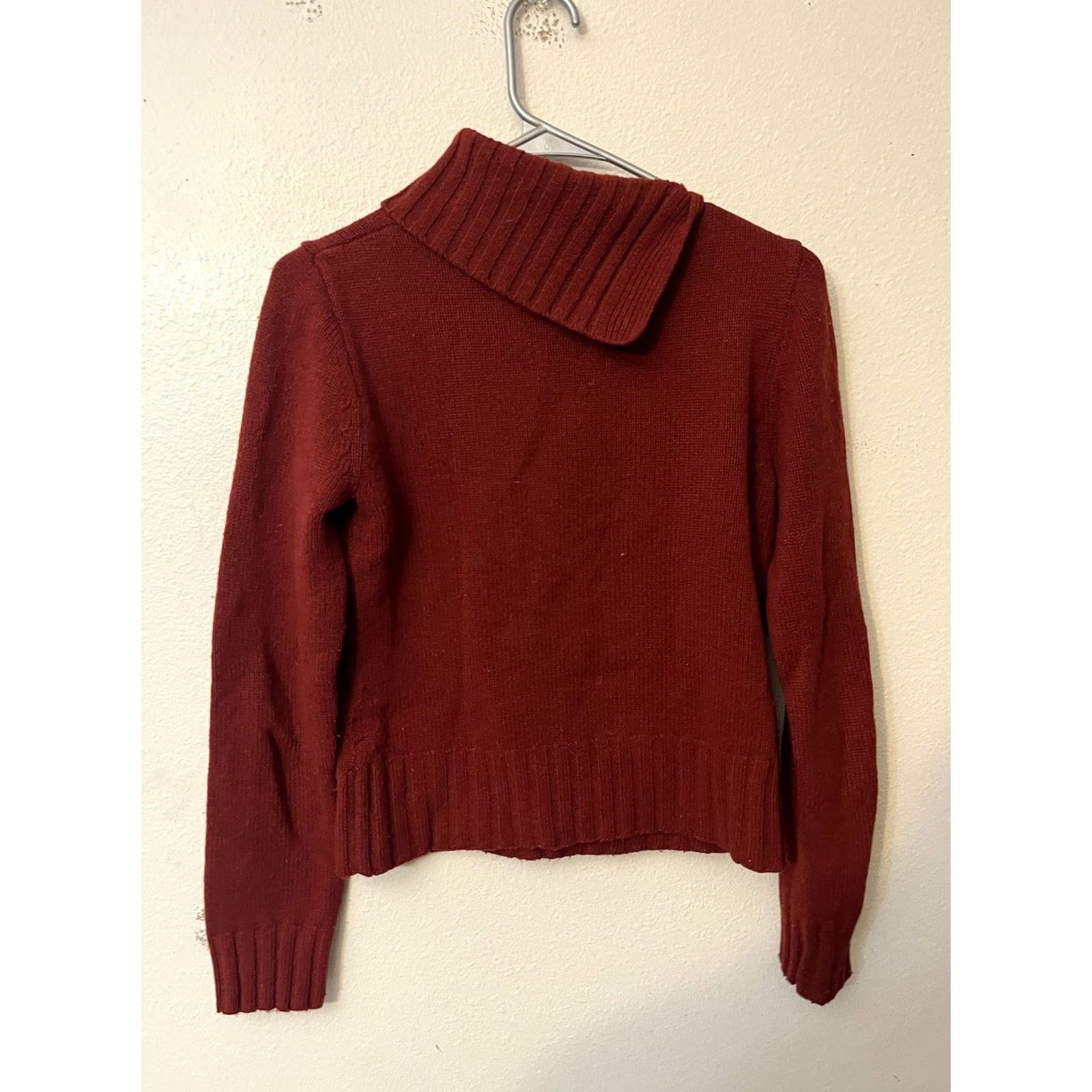 J.Crew J. Crew Pullover Knit Red Lambswool Blend Turtleneck Sweater M Preppy Classic Womens Size M / US 6-8 / IT 42-44 - 2 Thumbnail