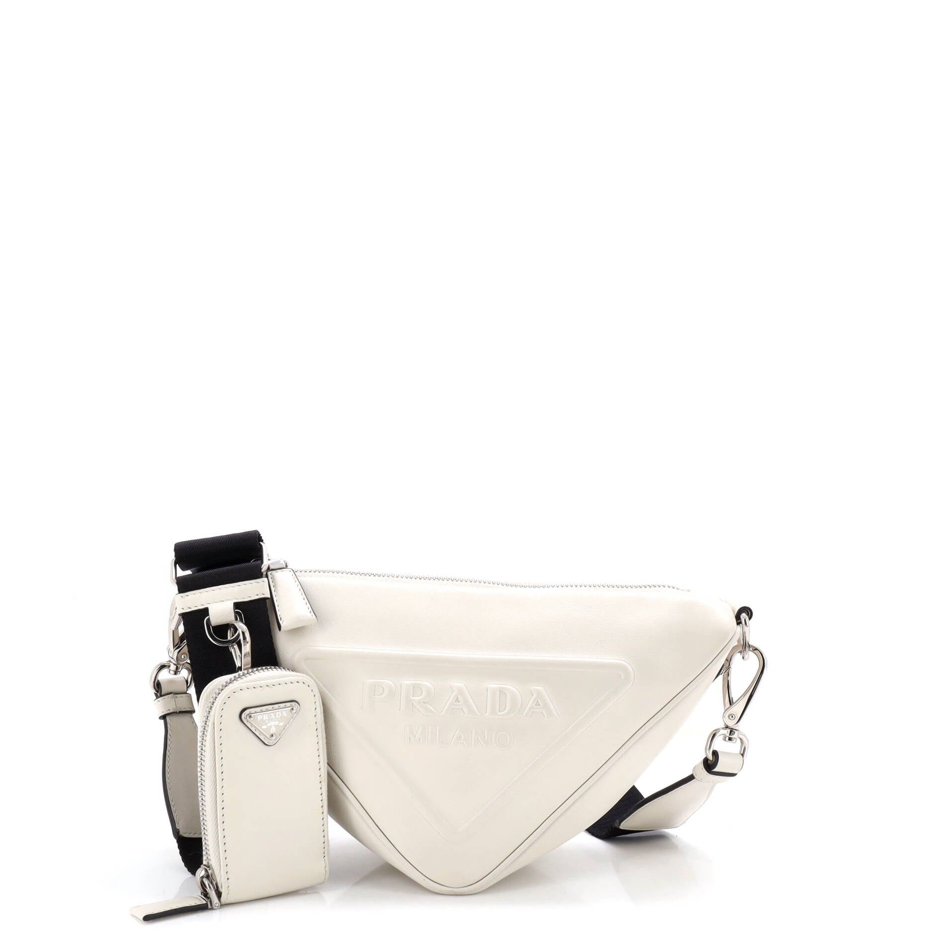 Prada Triangle Logo Zip Crossbody Bag Size ONE SIZE - 1 Thumbnail