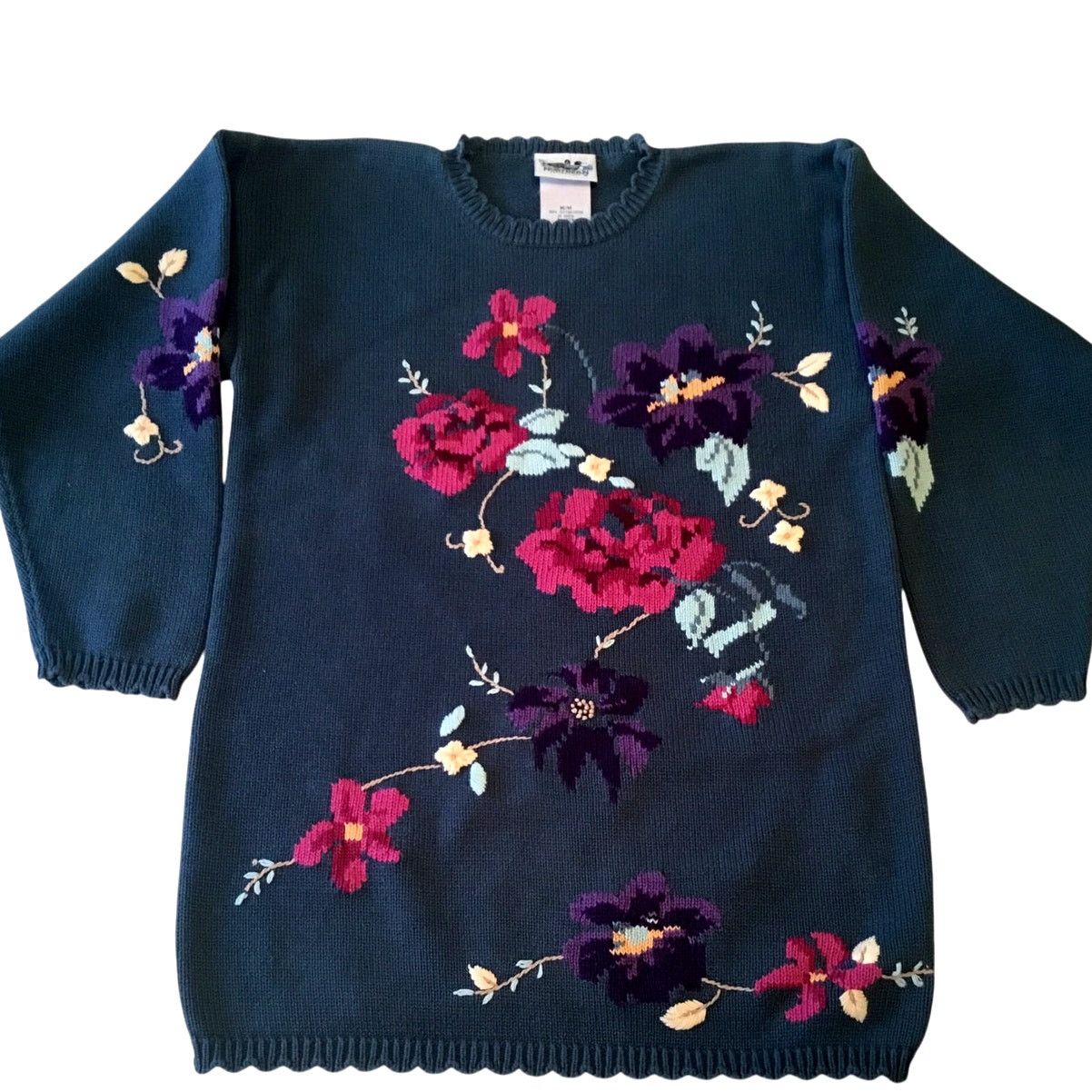 Northern Reflections Northern Reflections Sweater Forest Green Violets Medium Size M / US 6-8 / IT 42-44 - 7 Thumbnail