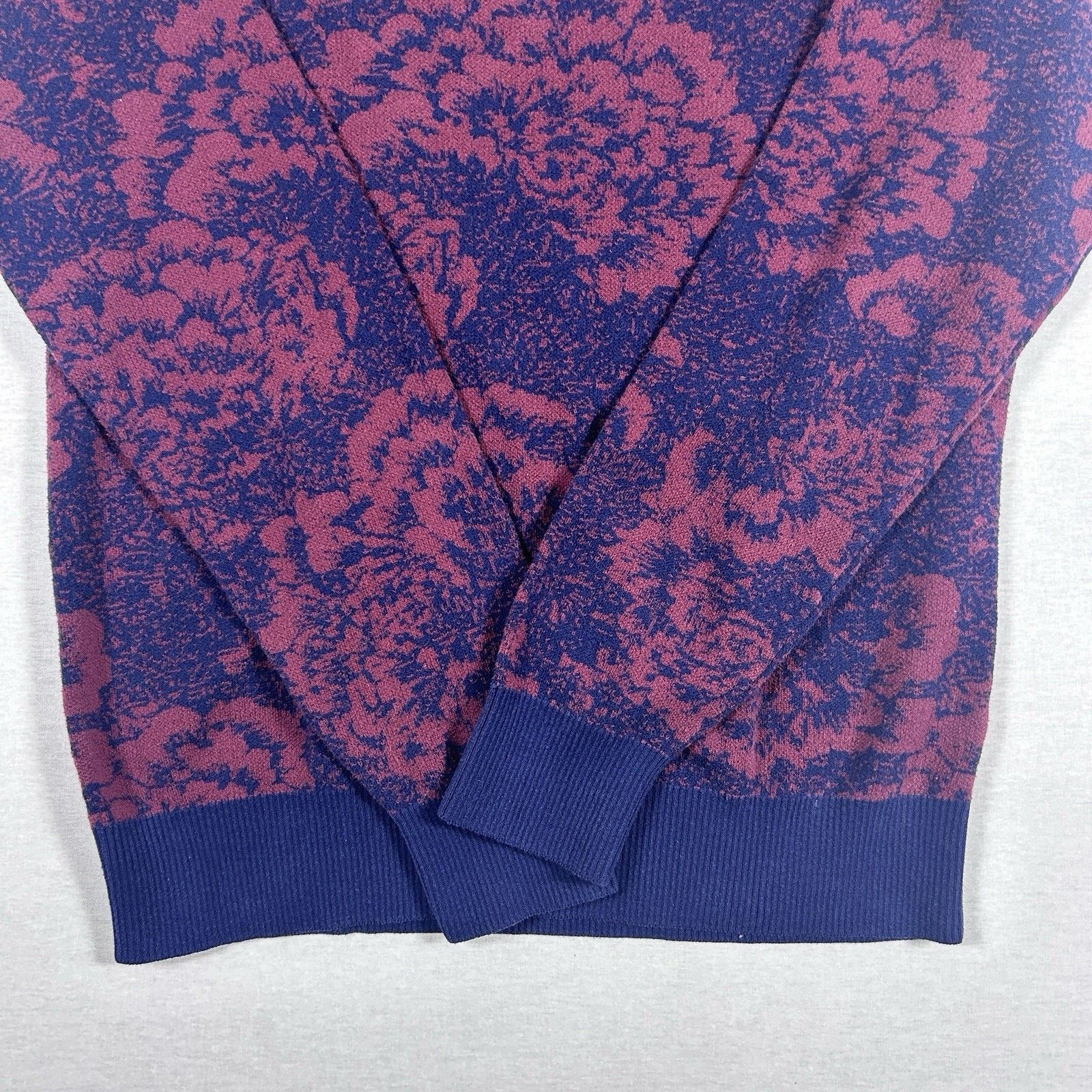 Obey Obey Propaganda Floral Jacquard Sweater Blue Burgundy Large Size US L / EU 52-54 / 3 - 4 Thumbnail